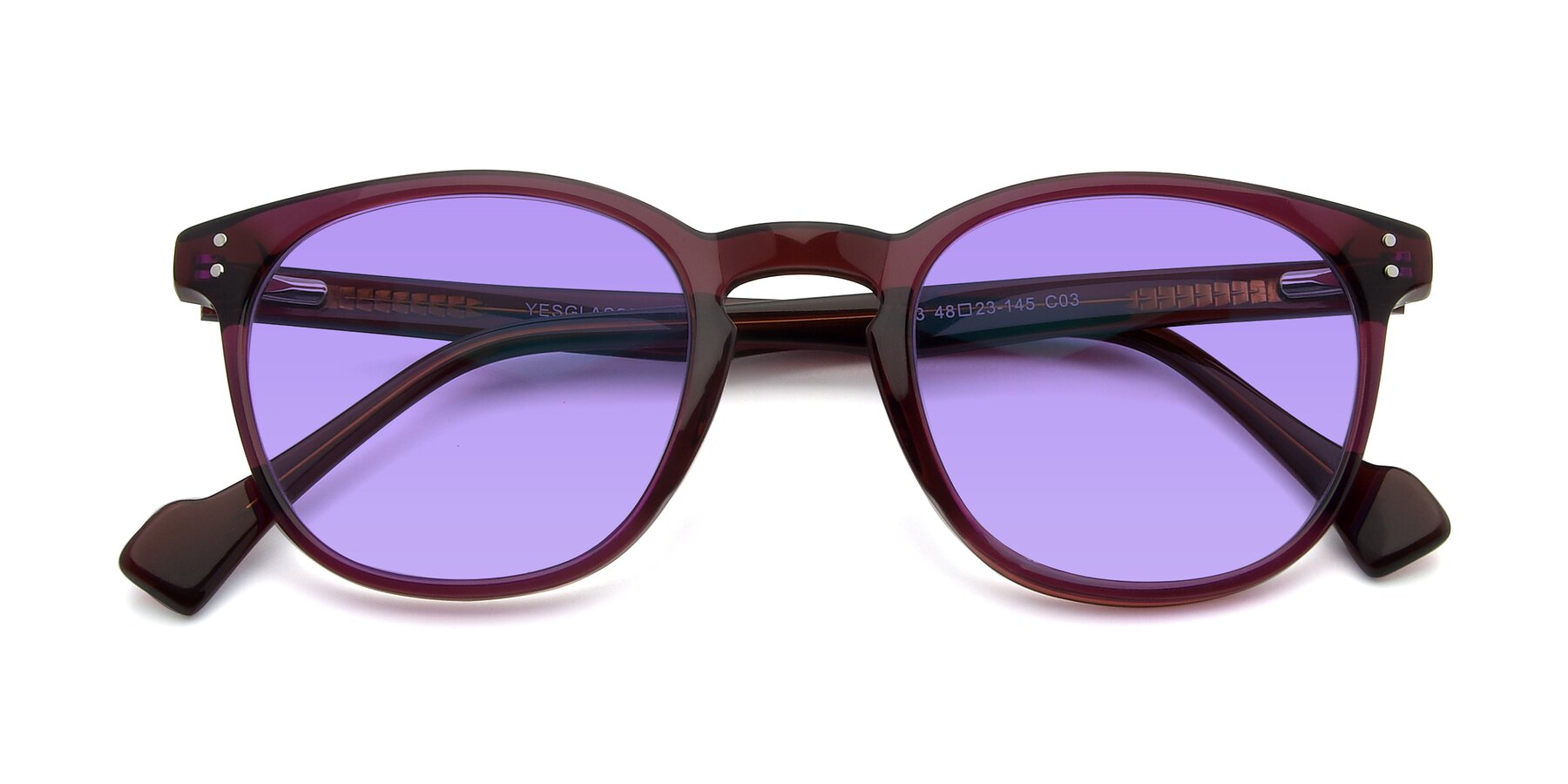 Folded Front of 17293 in Violet with Medium Purple Tinted Lenses
