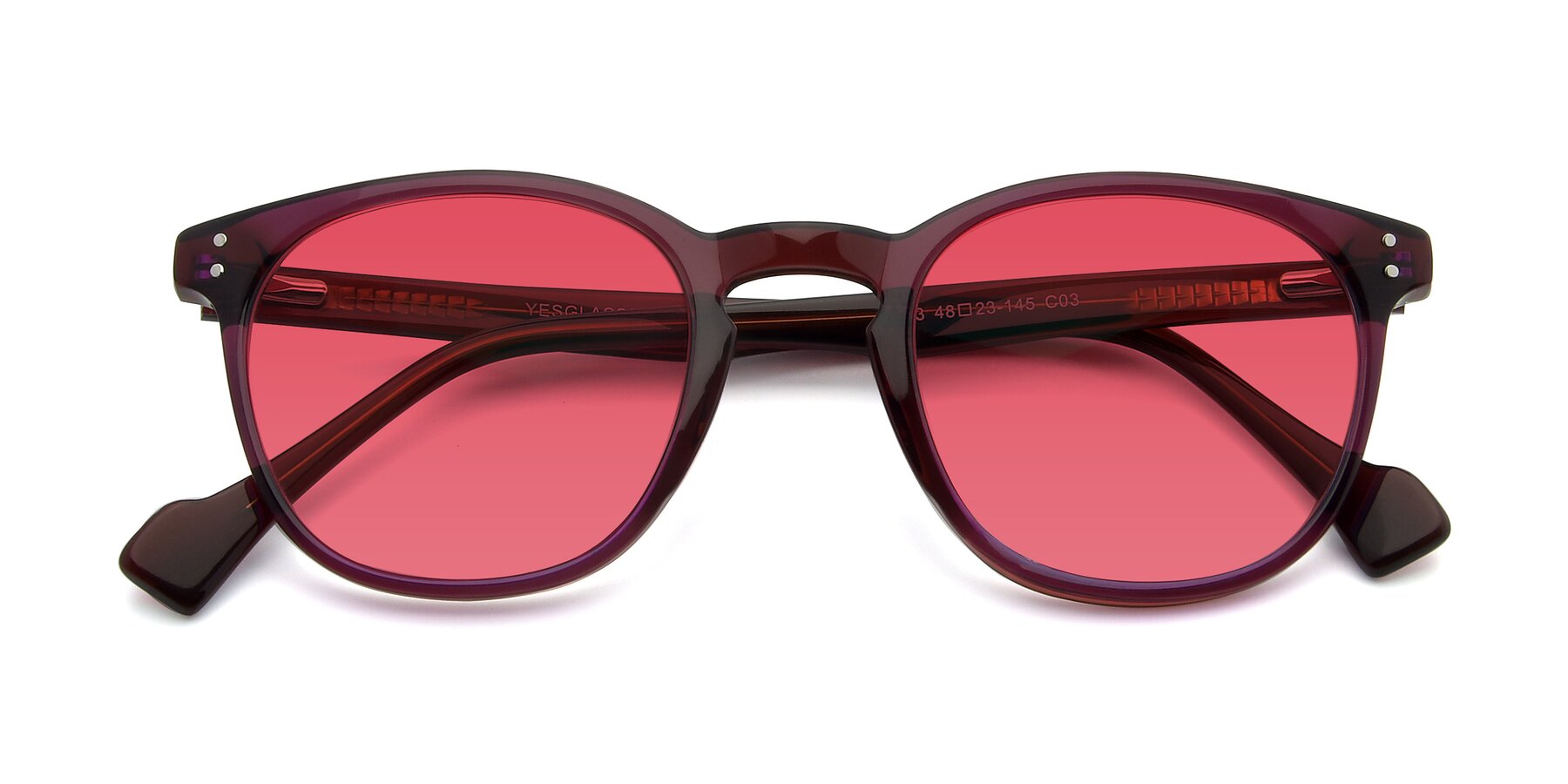 Folded Front of 17293 in Violet with Red Tinted Lenses