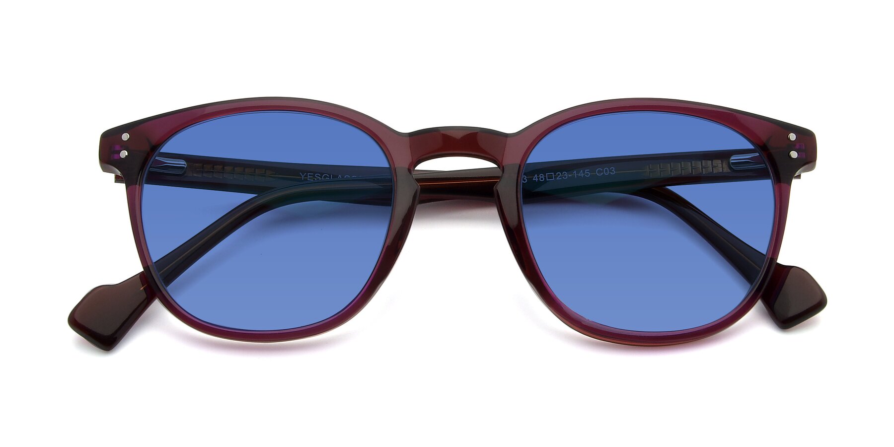Folded Front of 17293 in Violet with Blue Tinted Lenses