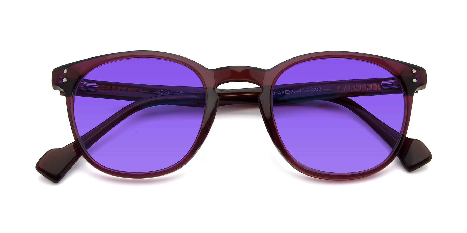 Folded Front of 17293 in Violet with Purple Tinted Lenses