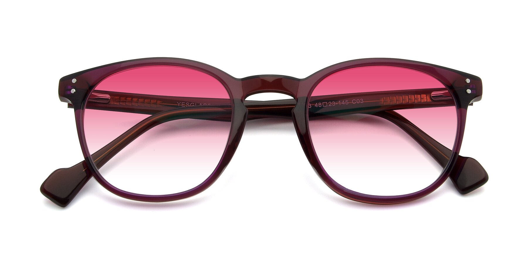 Folded Front of 17293 in Violet with Pink Gradient Lenses