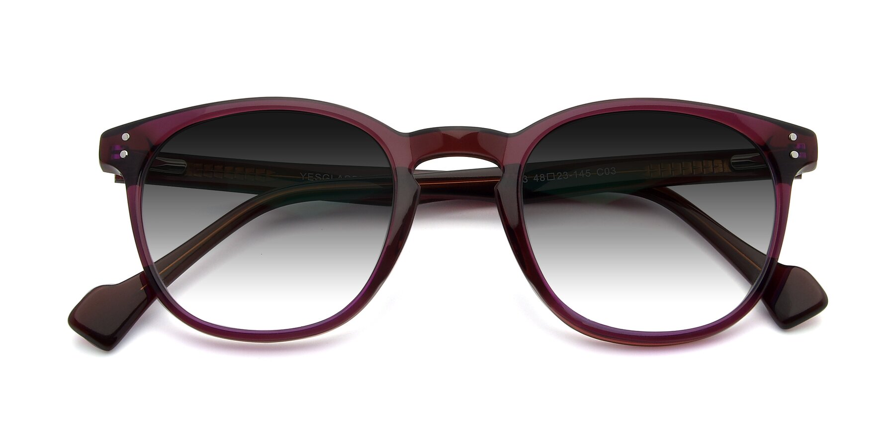 Folded Front of 17293 in Violet with Gray Gradient Lenses