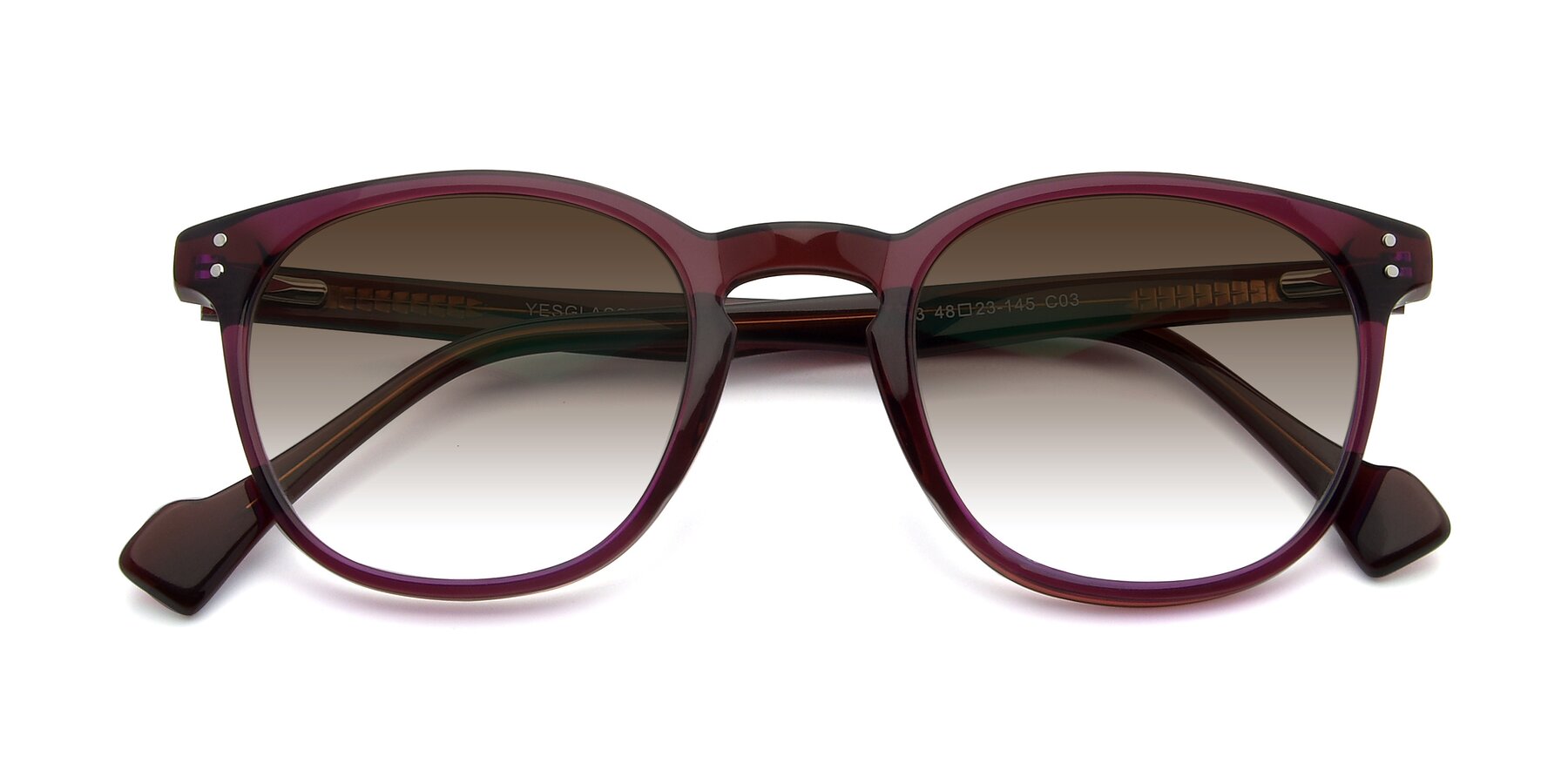 Folded Front of 17293 in Violet with Brown Gradient Lenses