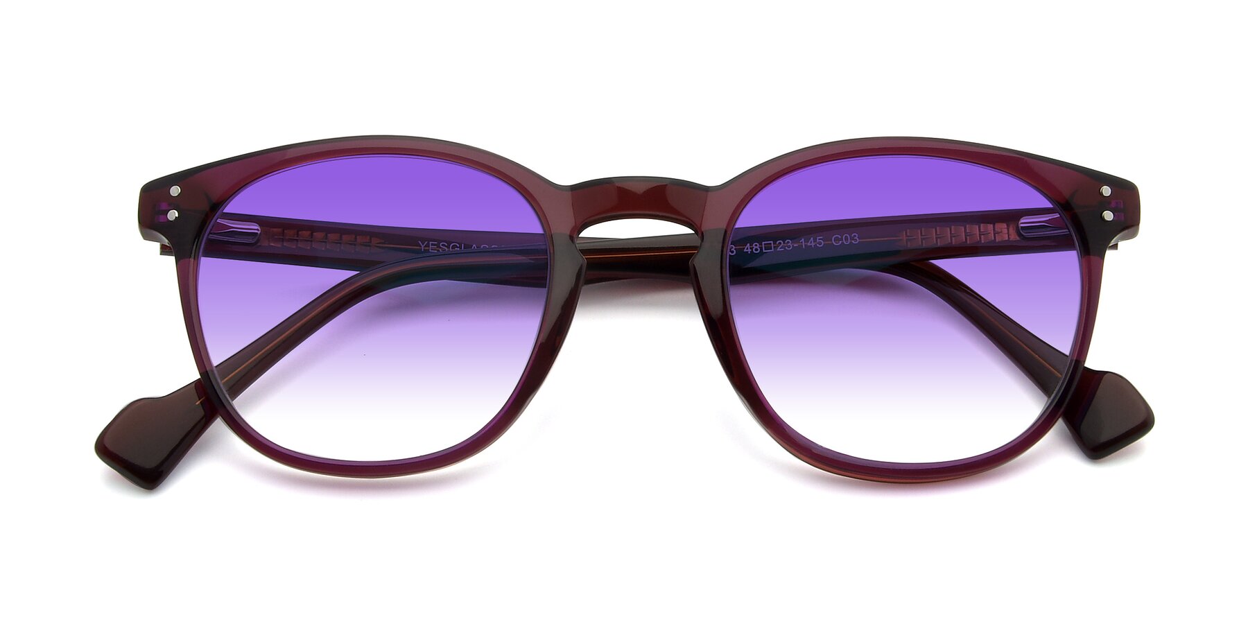 Folded Front of 17293 in Violet with Purple Gradient Lenses