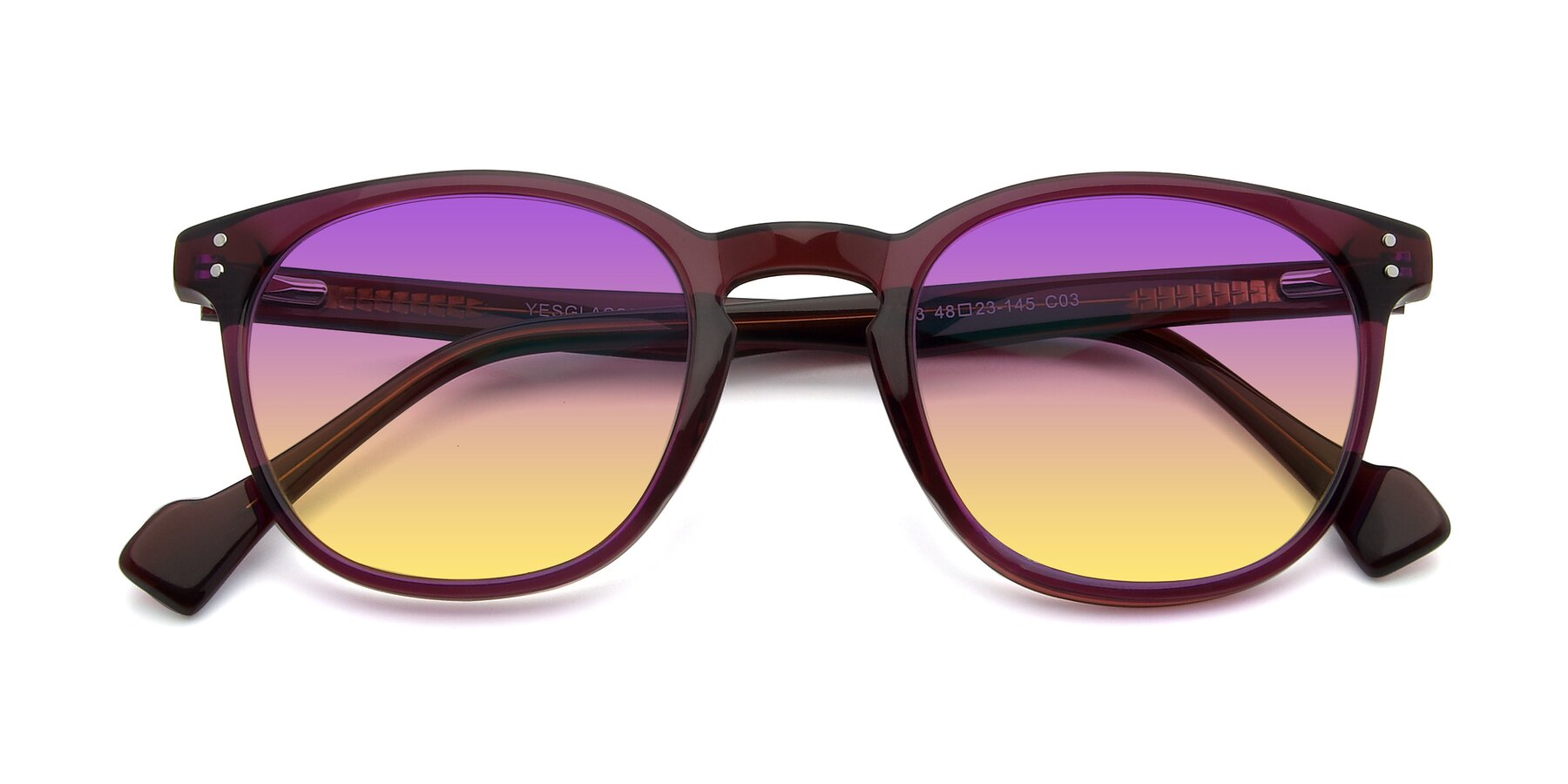 Folded Front of 17293 in Violet with Purple / Yellow Gradient Lenses