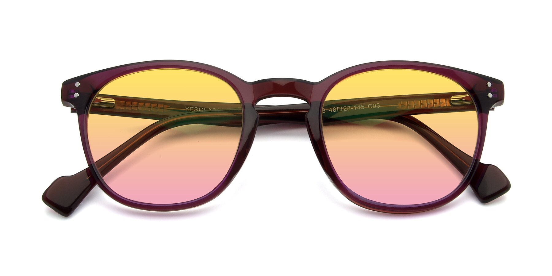 Folded Front of 17293 in Violet with Yellow / Pink Gradient Lenses