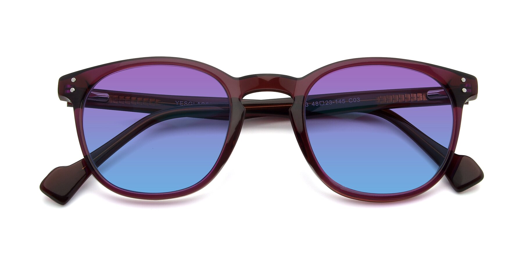 Folded Front of 17293 in Violet with Purple / Blue Gradient Lenses