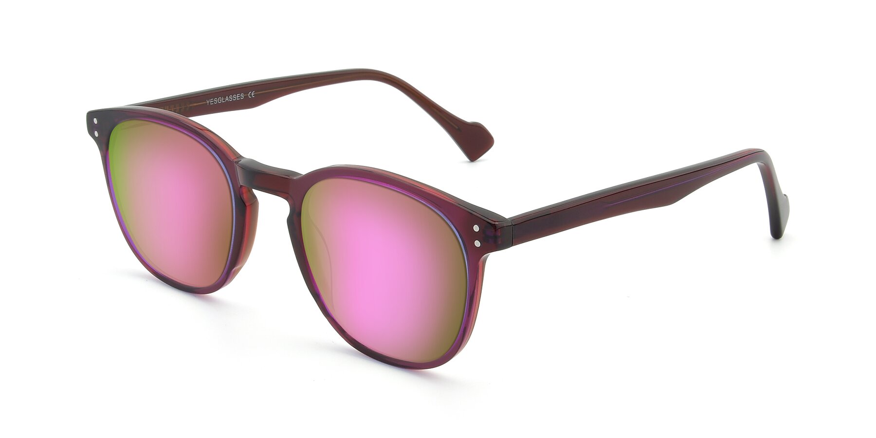 Angle of 17293 in Violet with Pink Mirrored Lenses