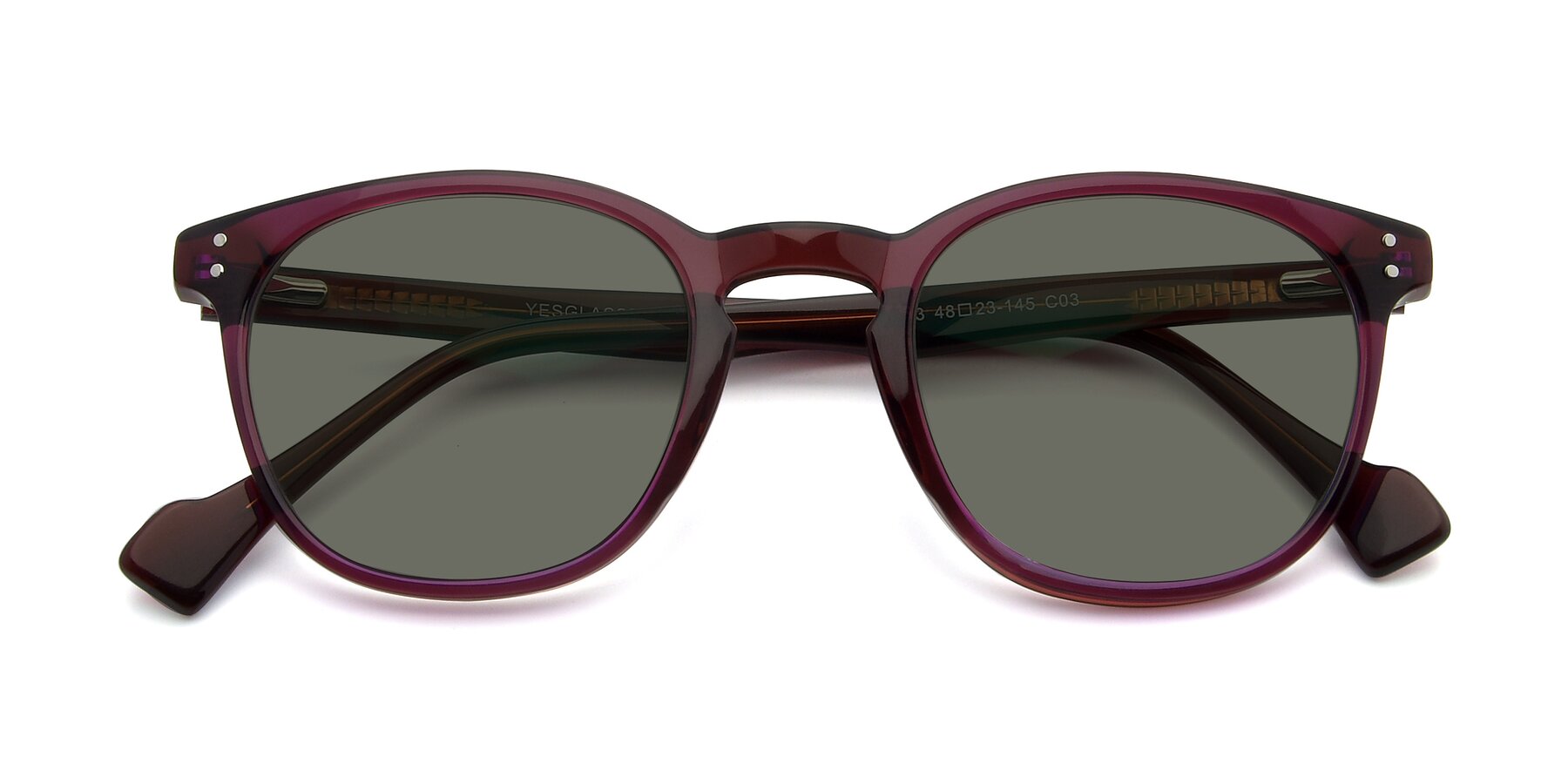 Folded Front of 17293 in Violet with Gray Polarized Lenses