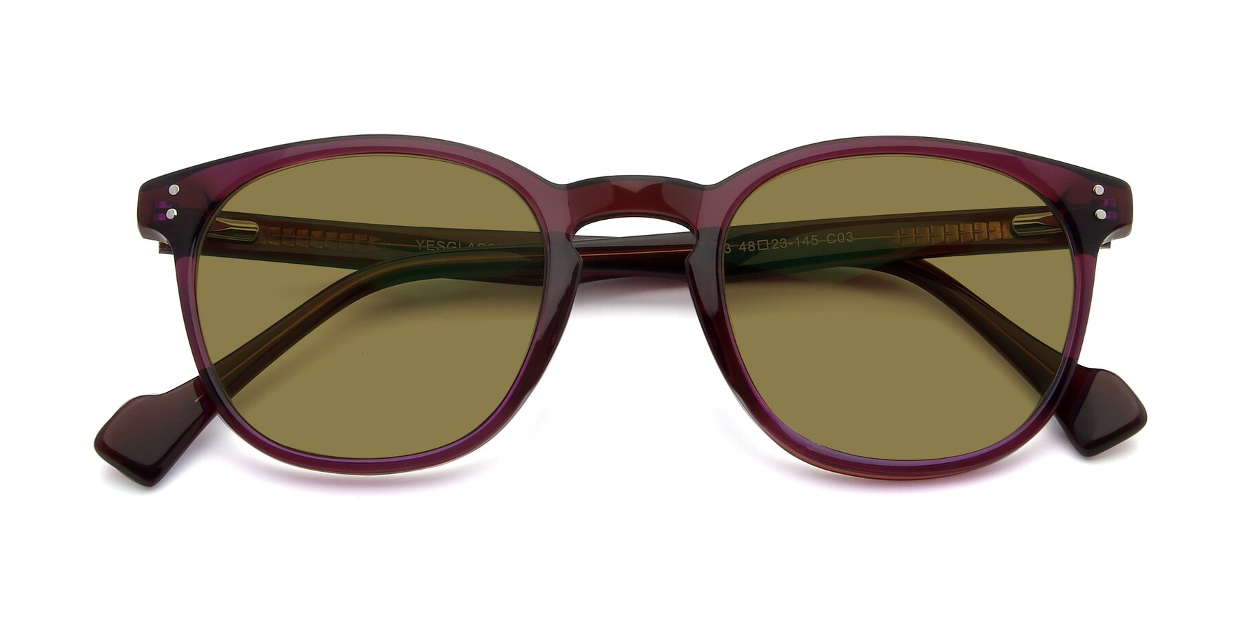 Folded Front of 17293 in Violet with Brown Polarized Lenses