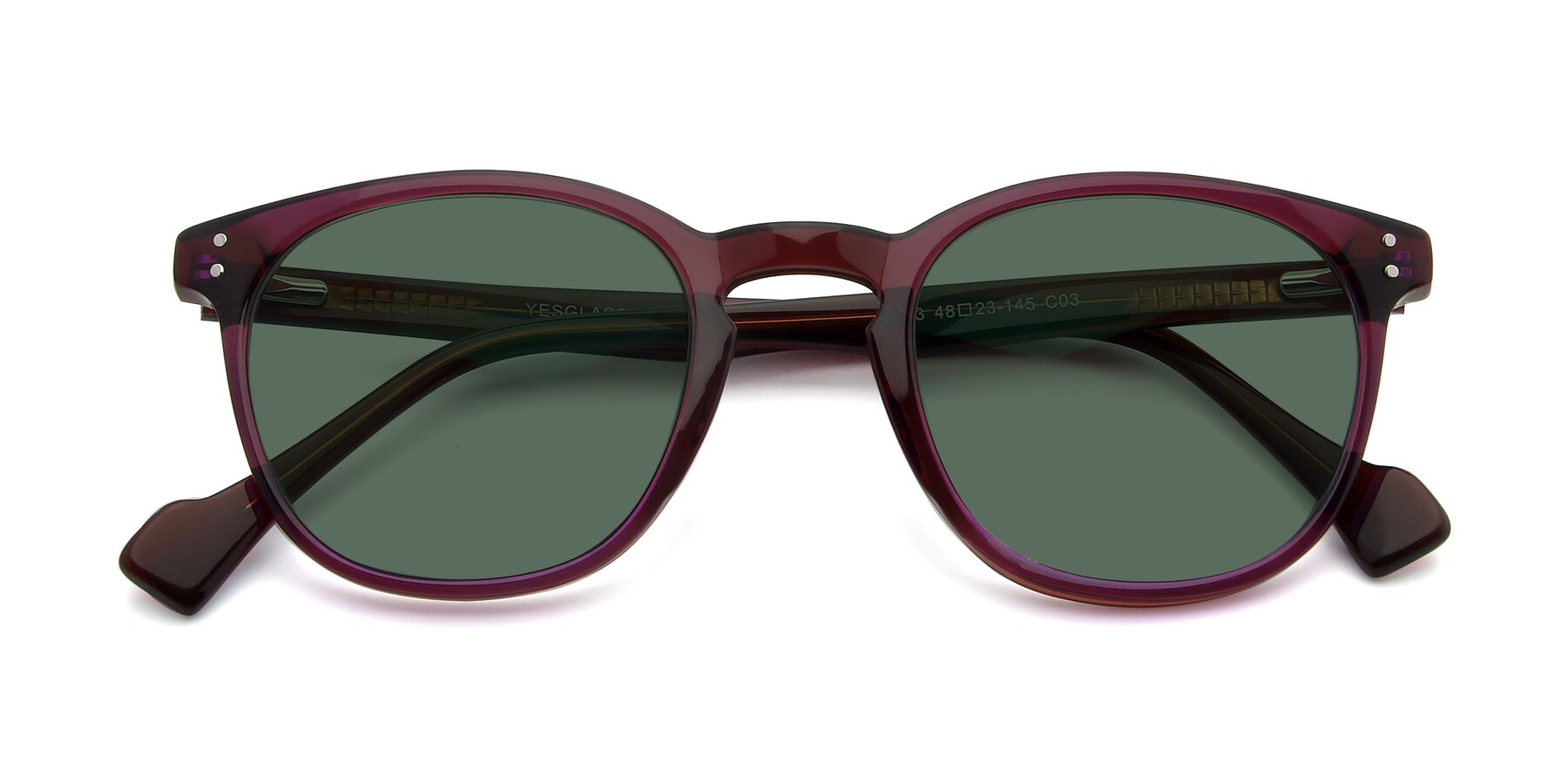Folded Front of 17293 in Violet with Green Polarized Lenses