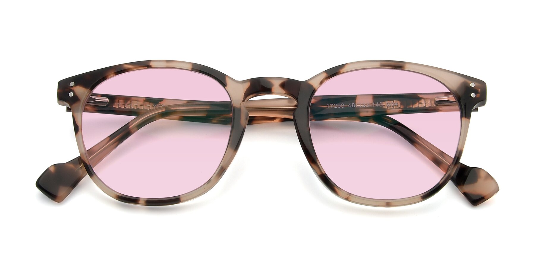 Folded Front of 17293 in Tortoise with Light Pink Tinted Lenses