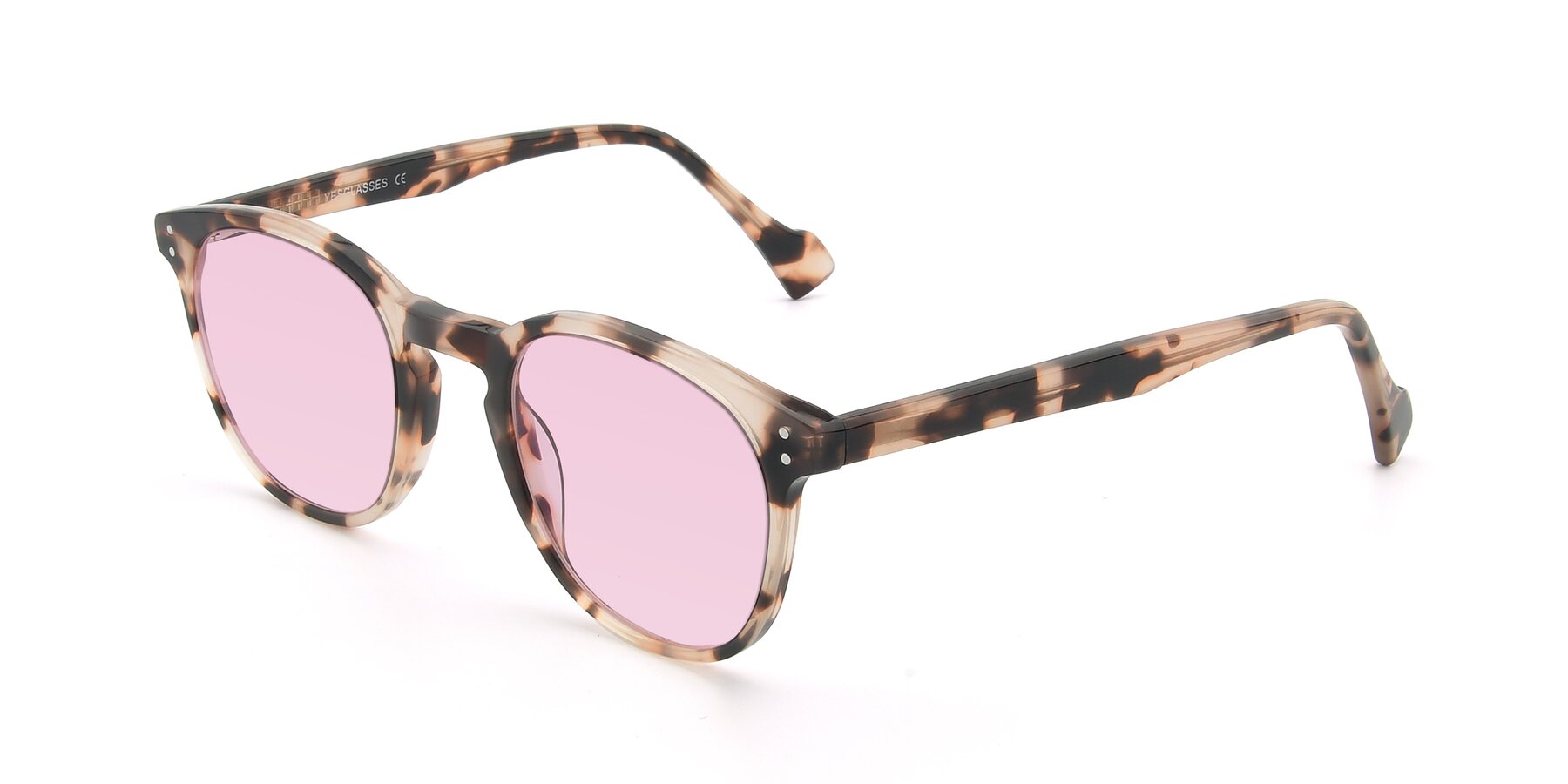 Angle of 17293 in Tortoise with Light Pink Tinted Lenses