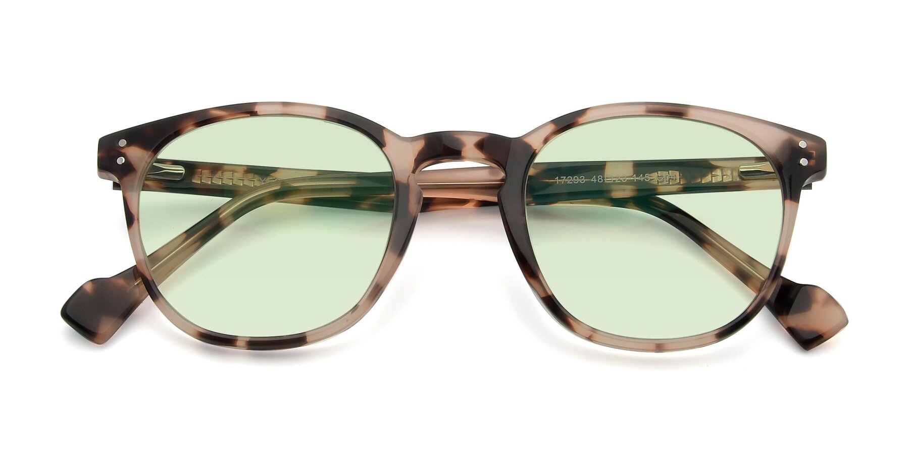 Folded Front of 17293 in Tortoise with Light Green Tinted Lenses