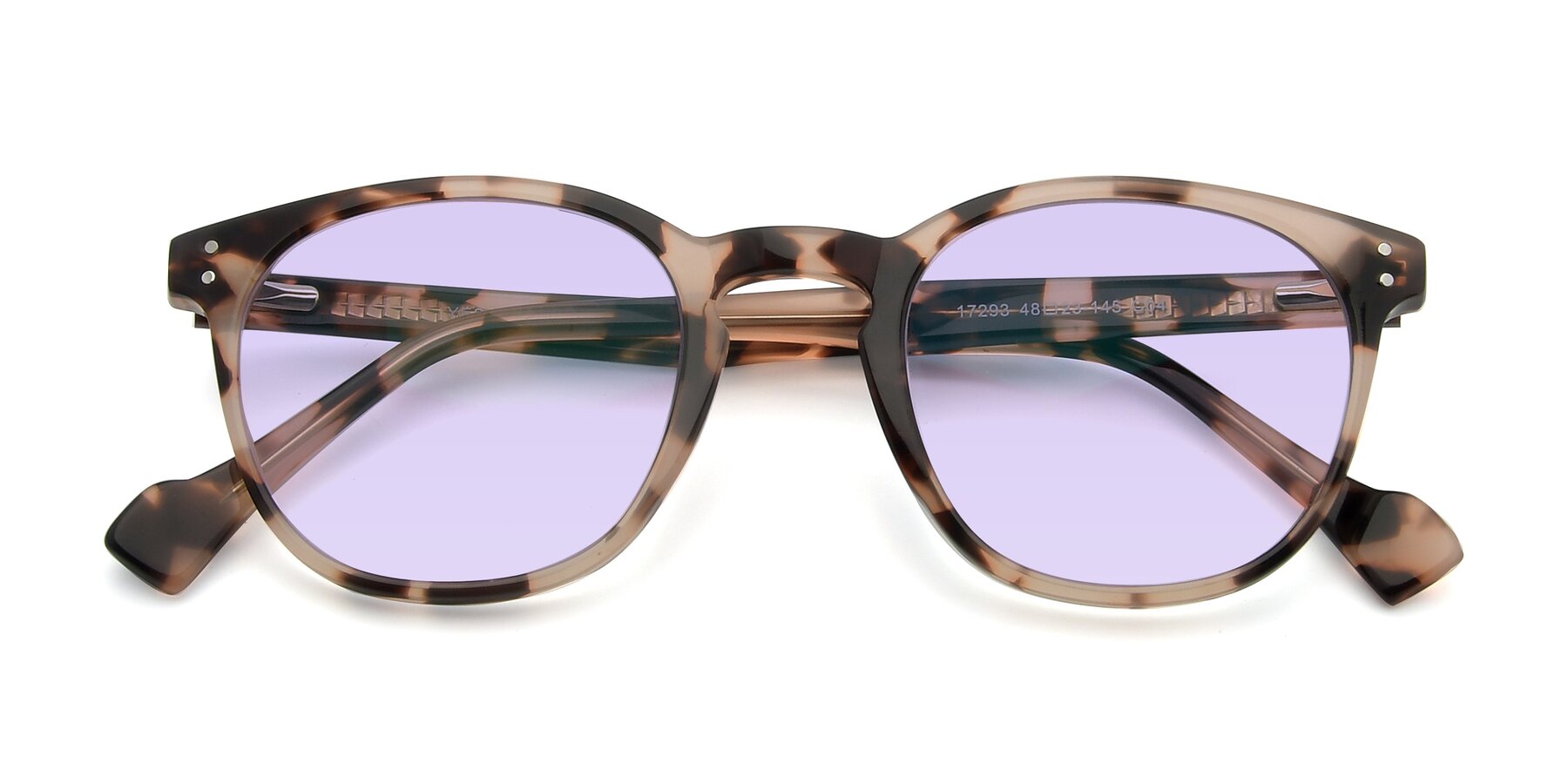Folded Front of 17293 in Tortoise with Light Purple Tinted Lenses