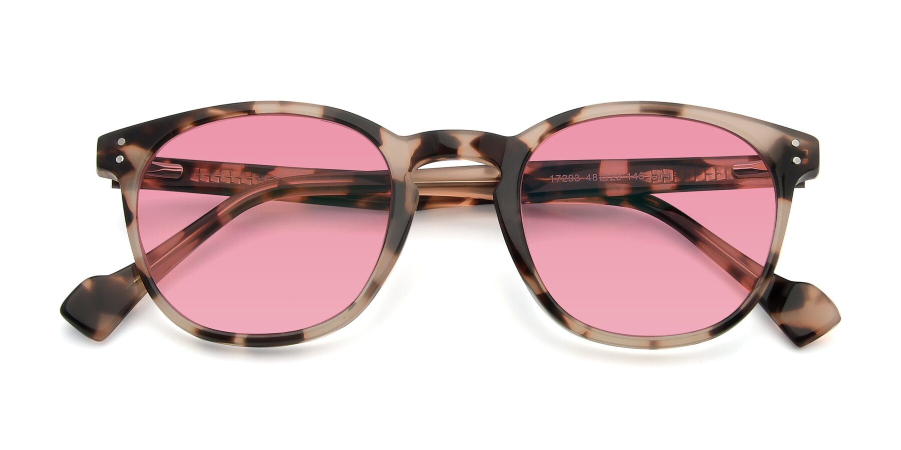Folded Front of 17293 in Tortoise with Pink Tinted Lenses