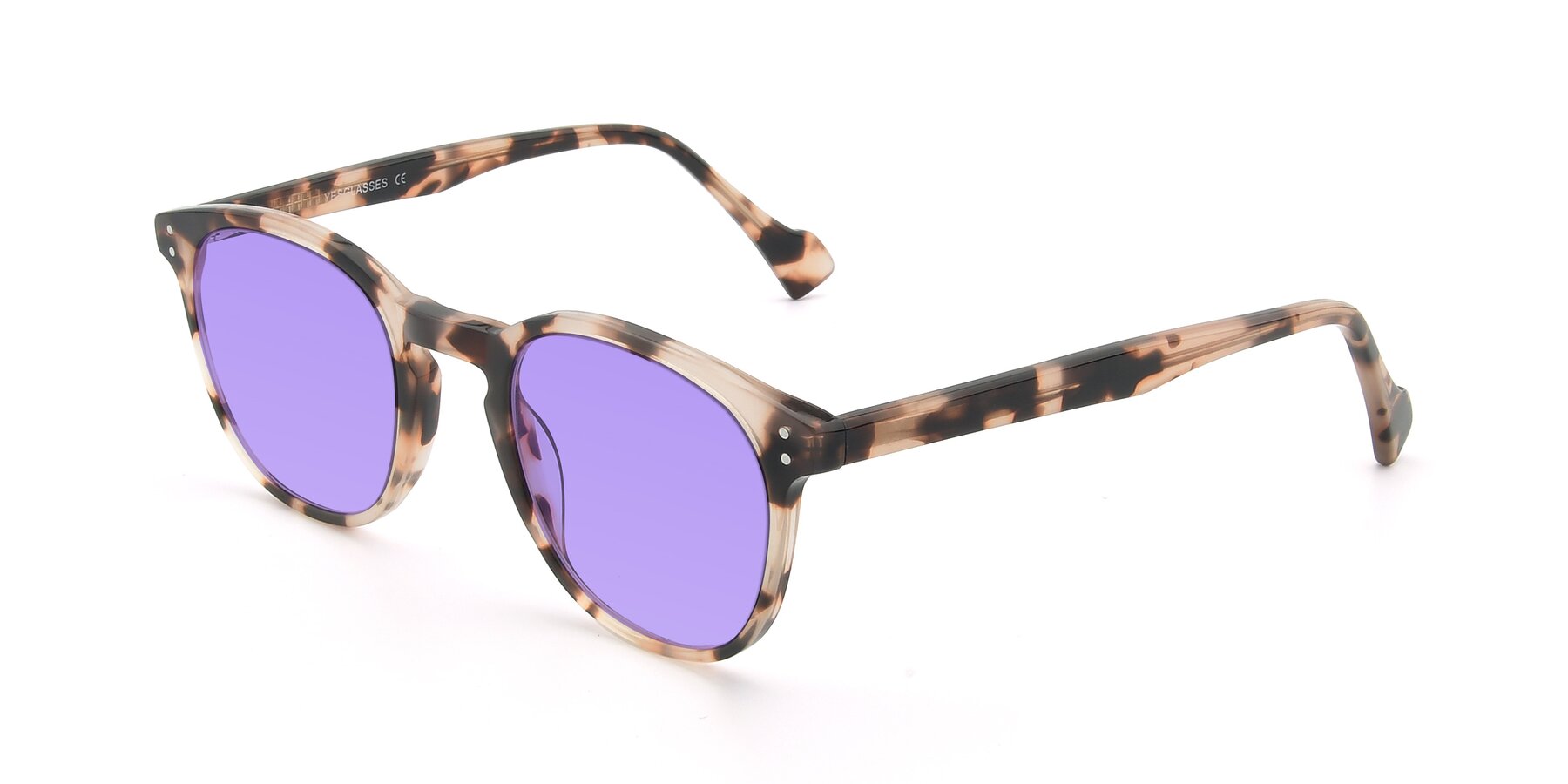 Angle of 17293 in Tortoise with Medium Purple Tinted Lenses
