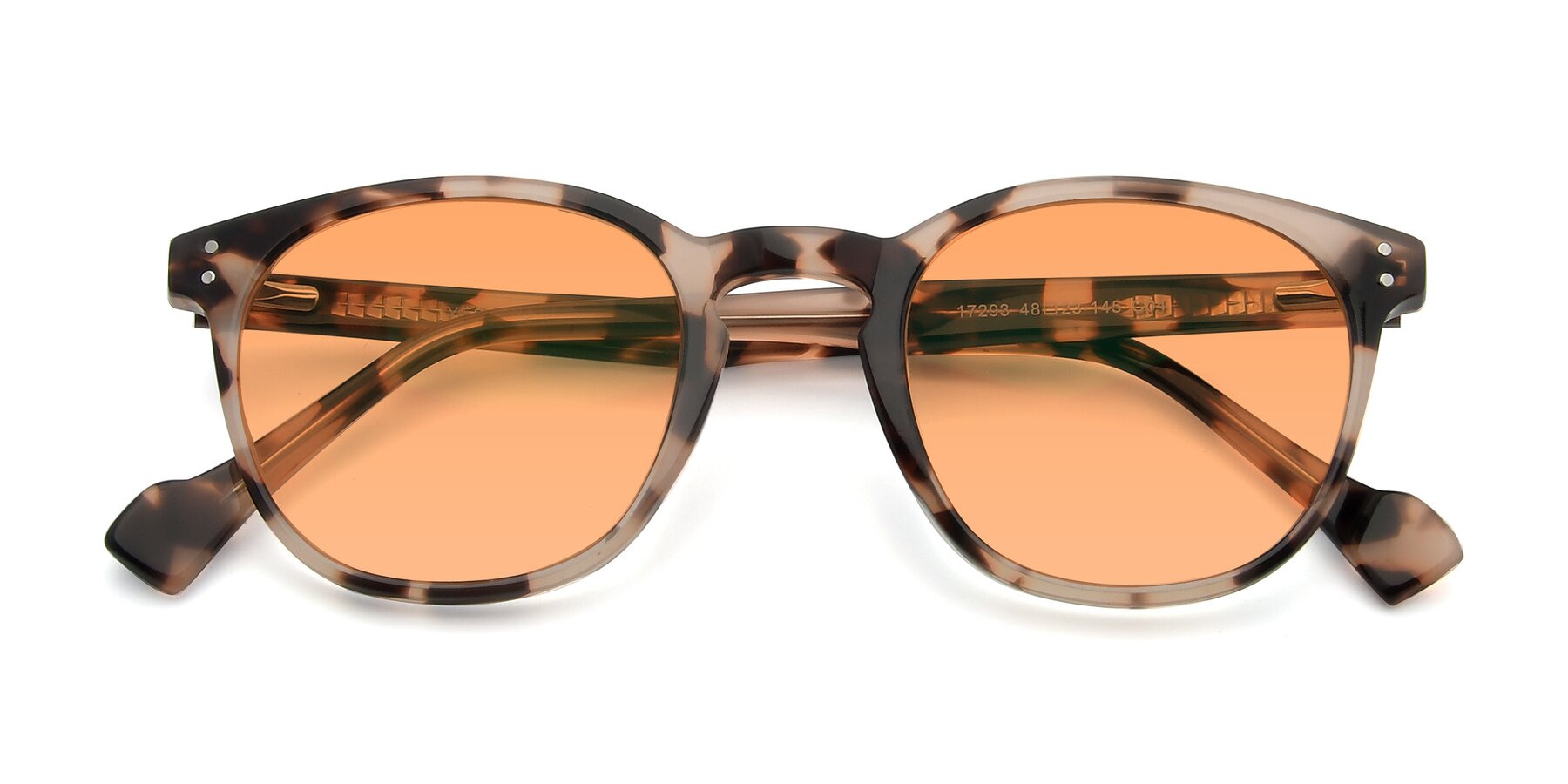 Folded Front of 17293 in Tortoise with Medium Orange Tinted Lenses