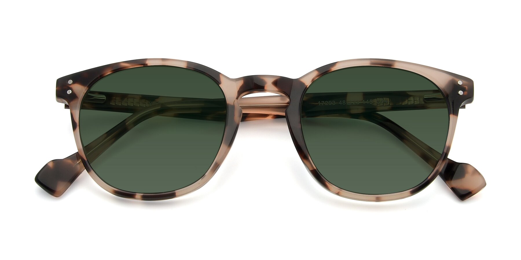 Folded Front of 17293 in Tortoise with Green Tinted Lenses