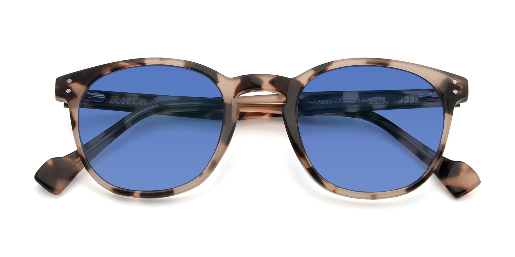 Folded Front of 17293 in Tortoise with Blue Tinted Lenses