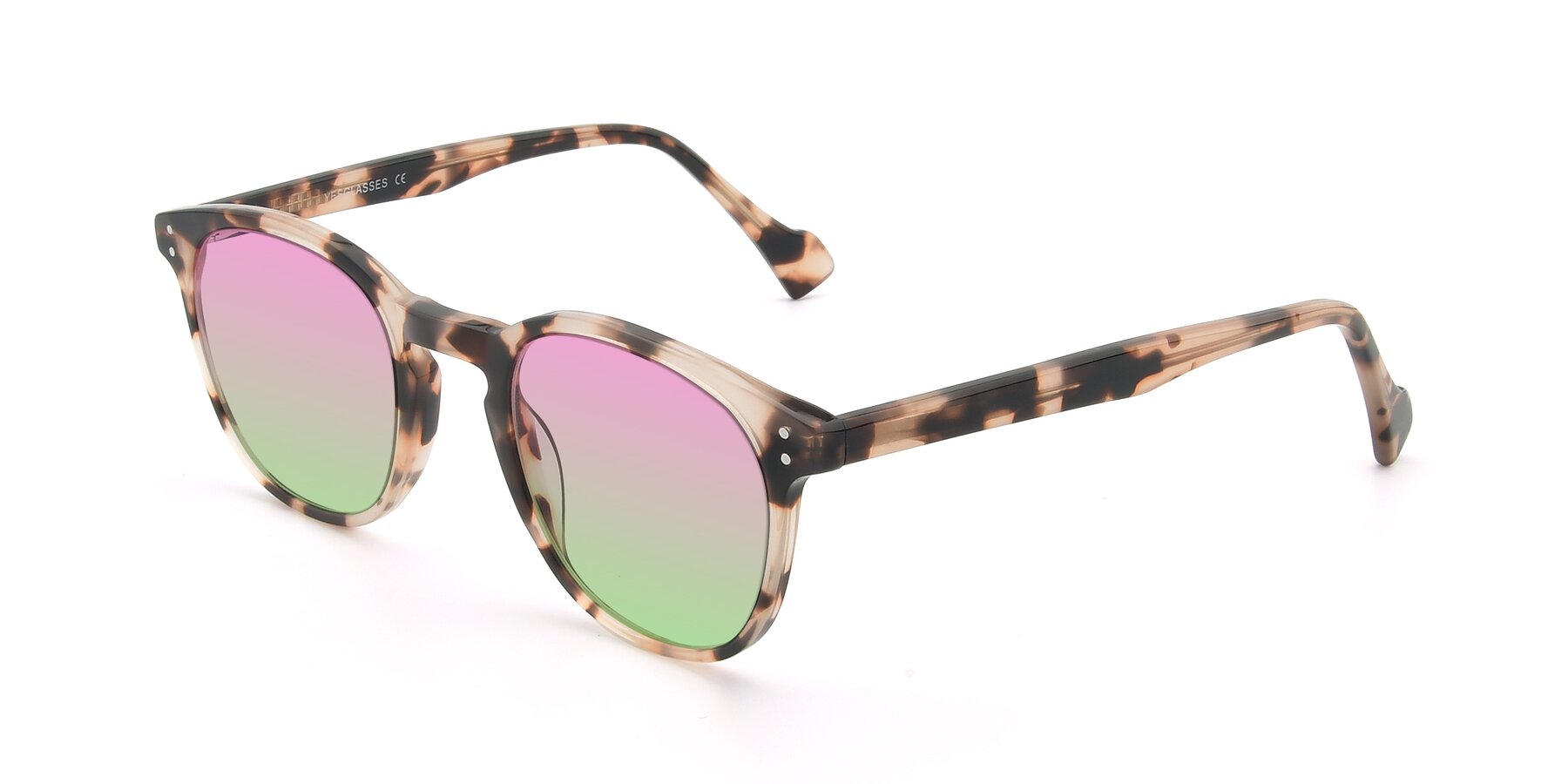 Angle of 17293 in Tortoise with Pink / Green Gradient Lenses
