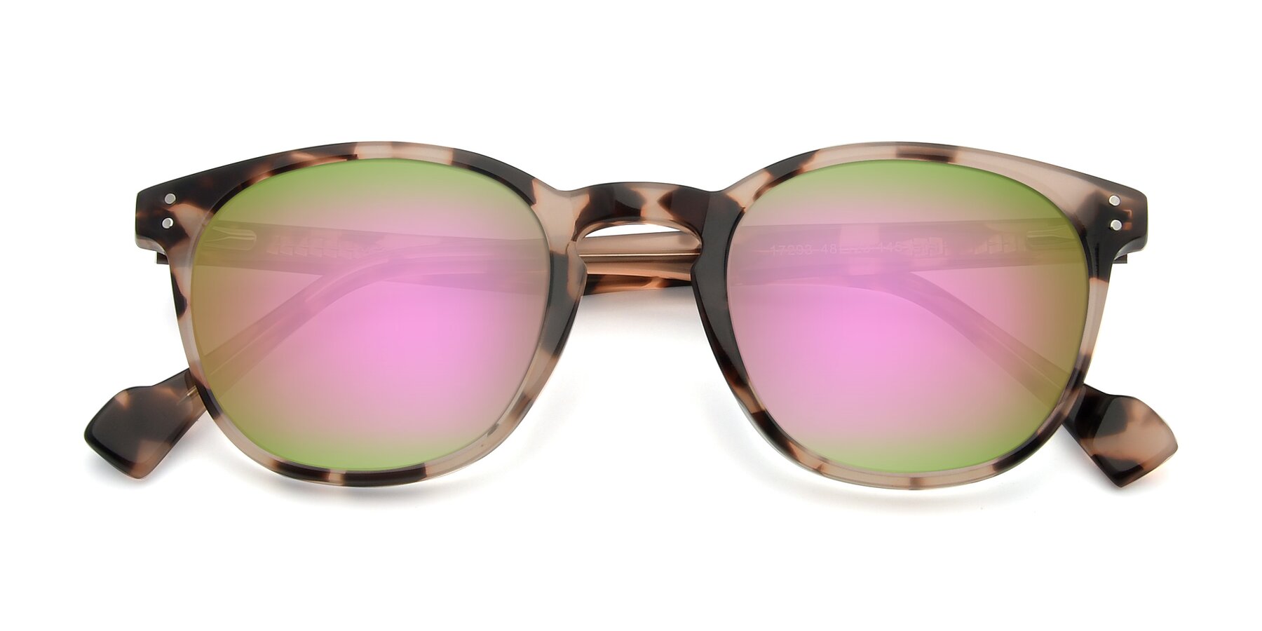 Folded Front of 17293 in Tortoise with Pink Mirrored Lenses