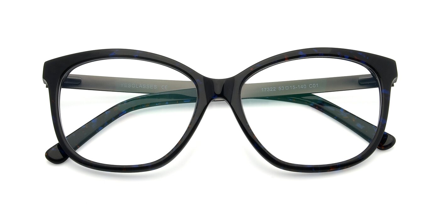 17322 - Floral Black Eyeglasses