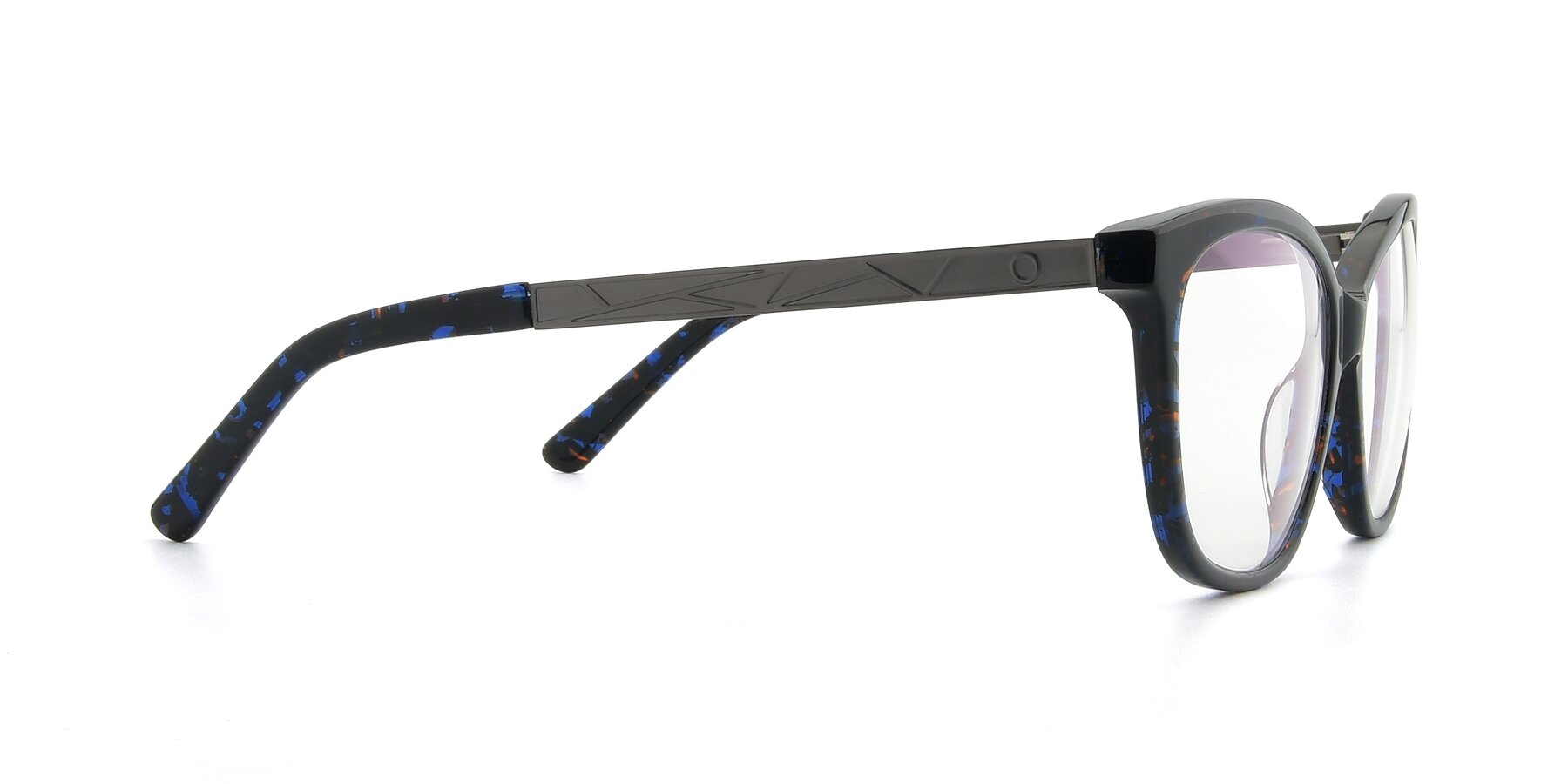 Side of 17322 in Floral Black with Clear Blue Light Blocking Lenses