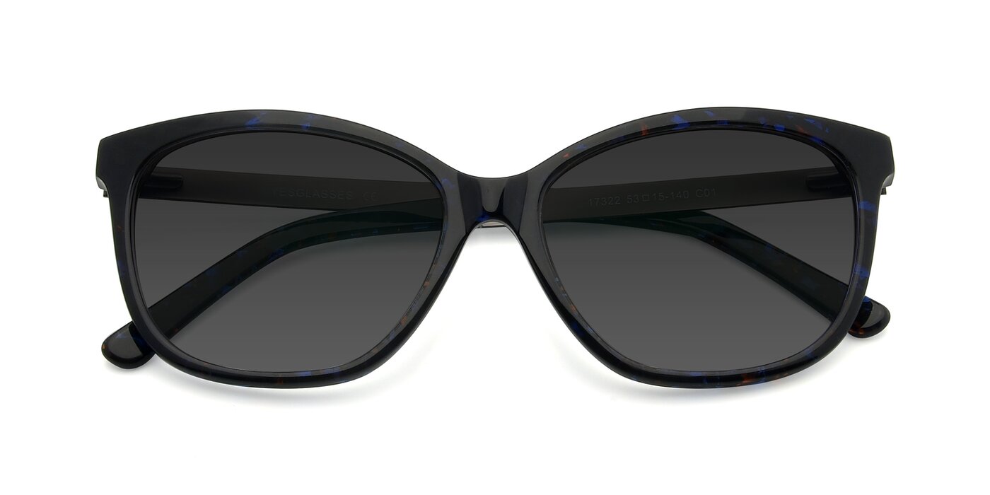 17322 - Floral Black Tinted Sunglasses