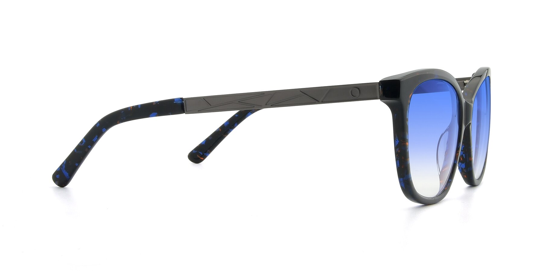 Side of 17322 in Floral Black with Blue Gradient Lenses