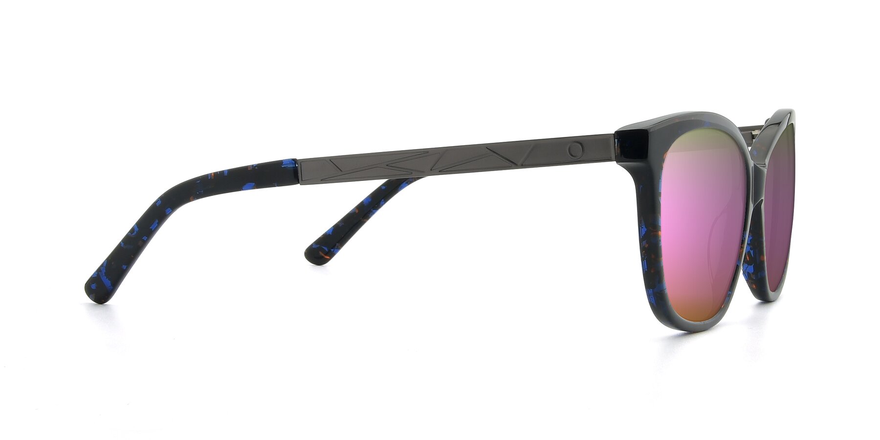 Side of 17322 in Floral Black with Pink Mirrored Lenses