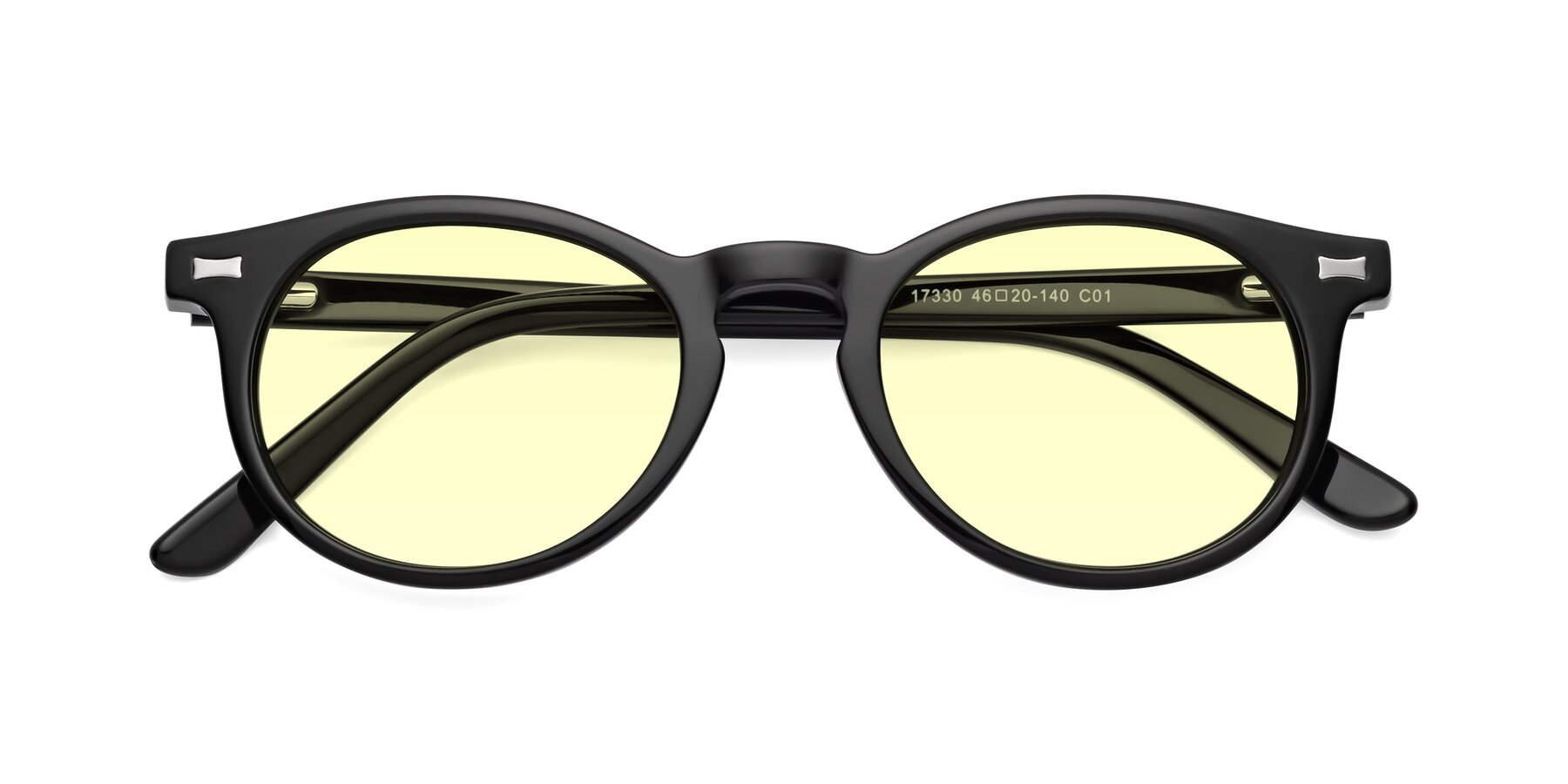 Folded Front of 17330 in Black with Light Yellow Tinted Lenses