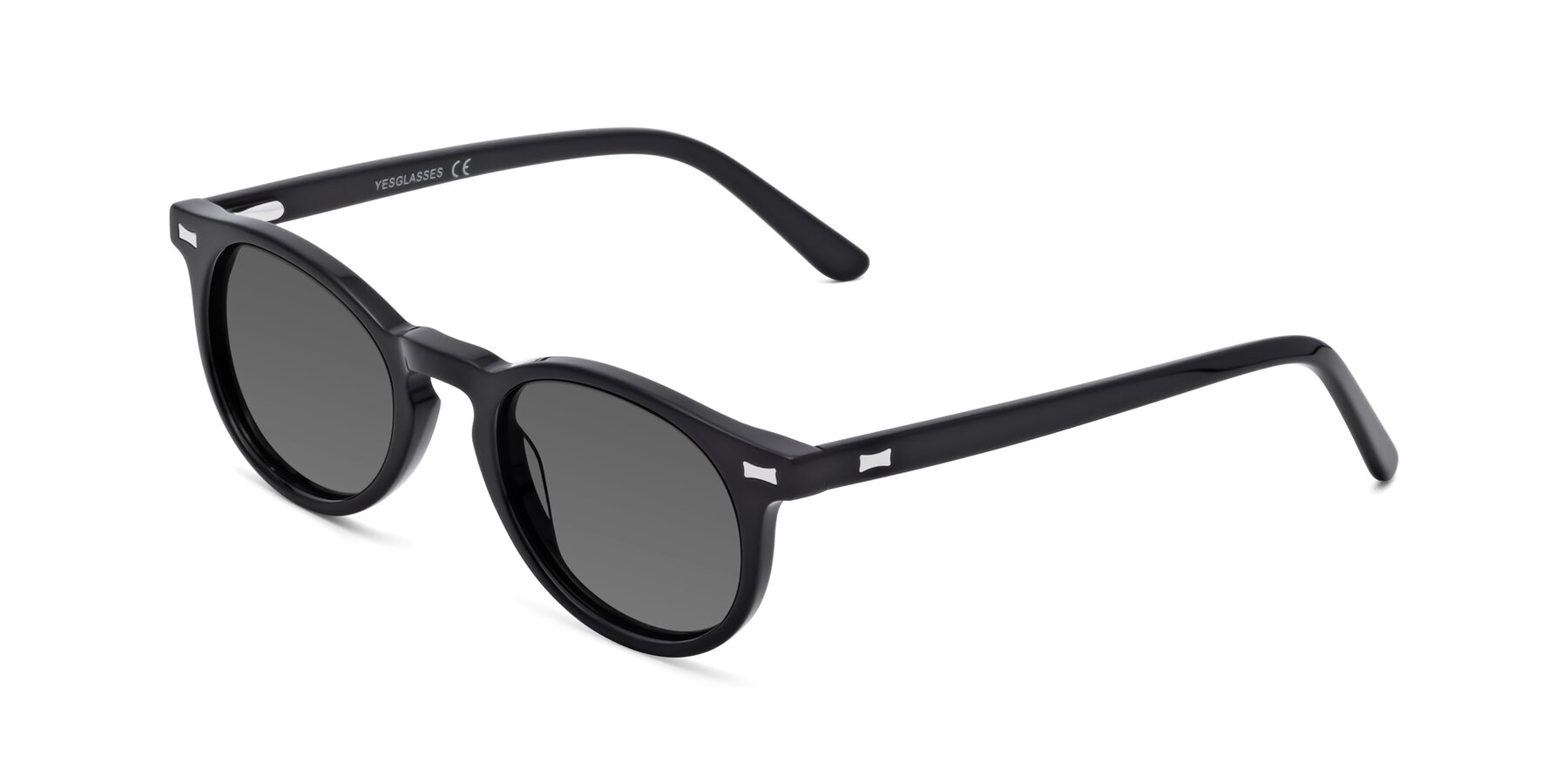 Angle of 17330 in Black with Medium Gray Tinted Lenses