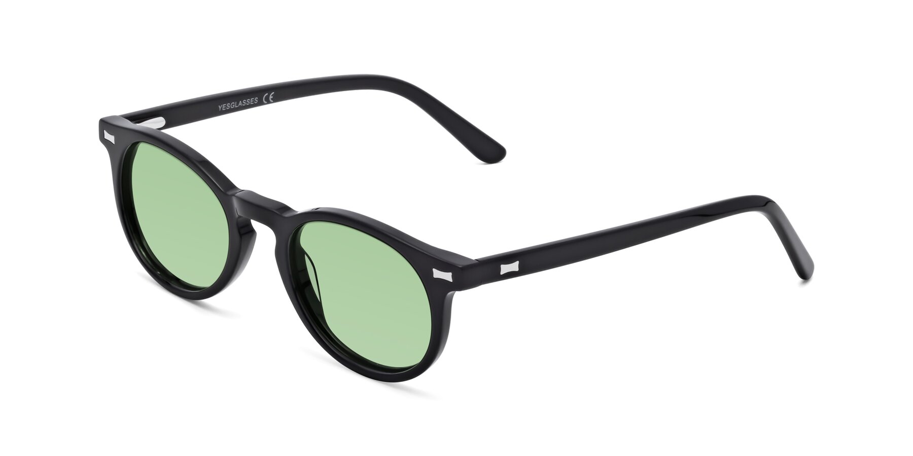 Angle of 17330 in Black with Medium Green Tinted Lenses