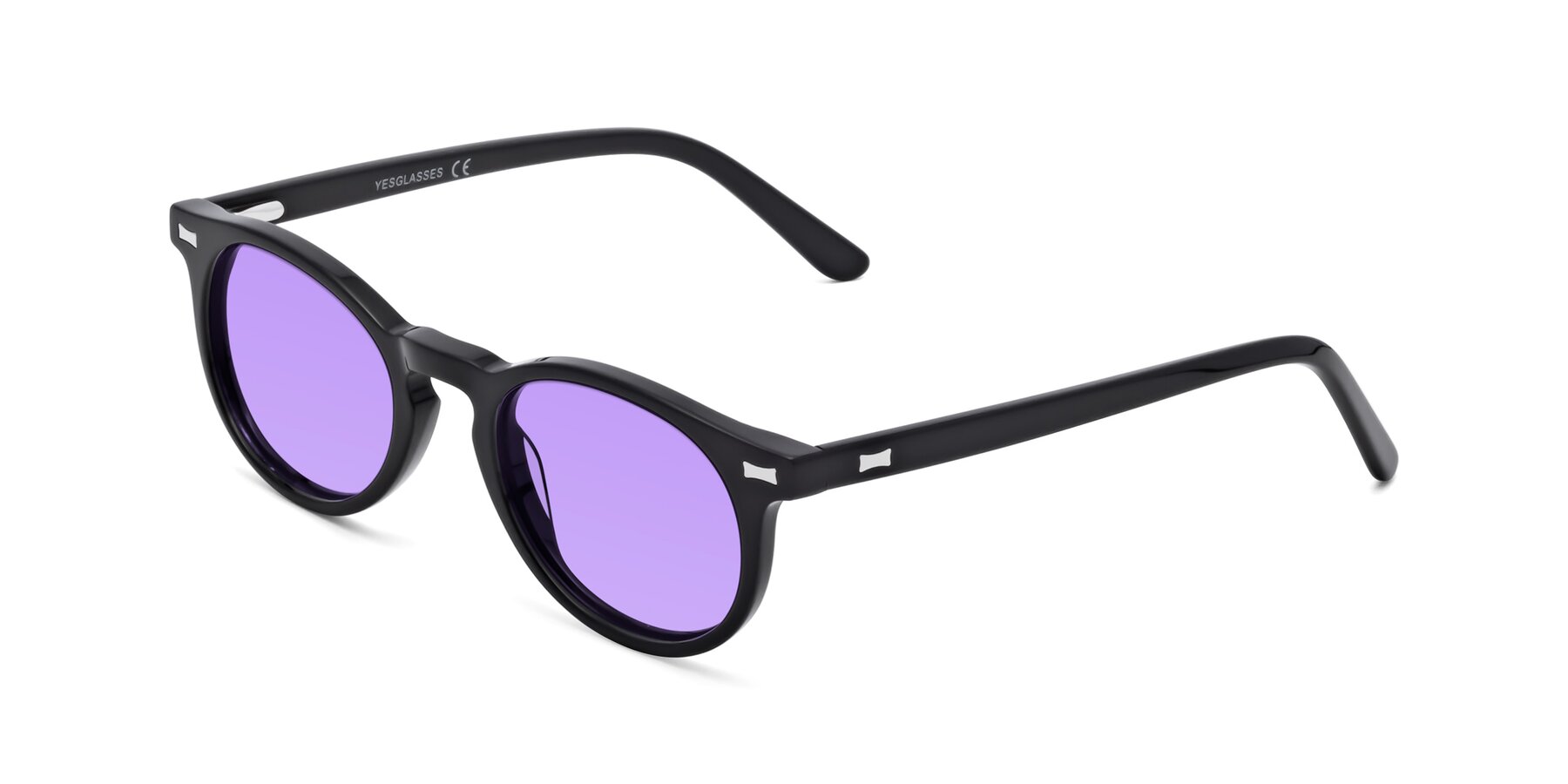 Angle of 17330 in Black with Medium Purple Tinted Lenses