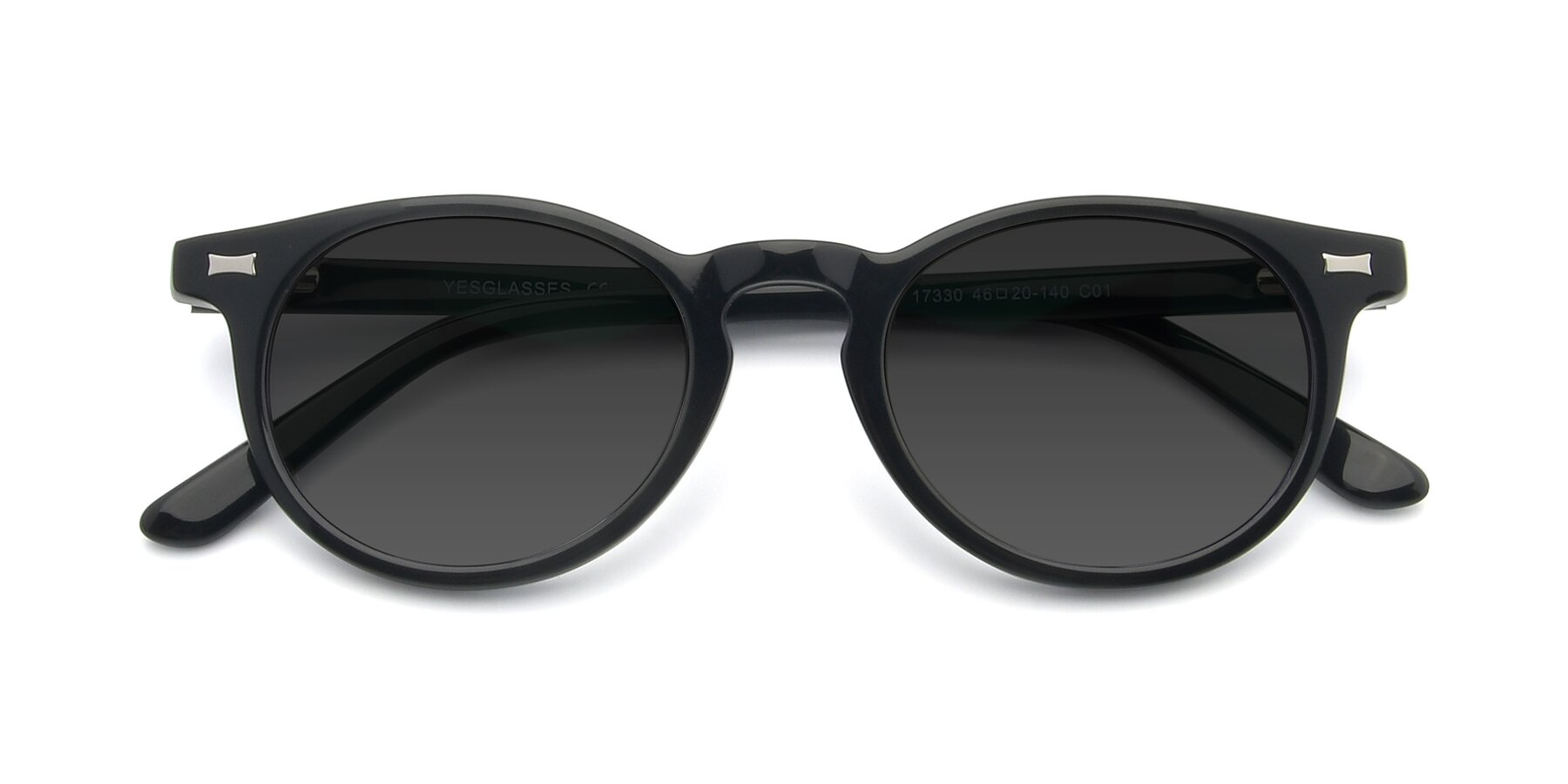 Folded Front of 17330 in Black with Gray Tinted Lenses