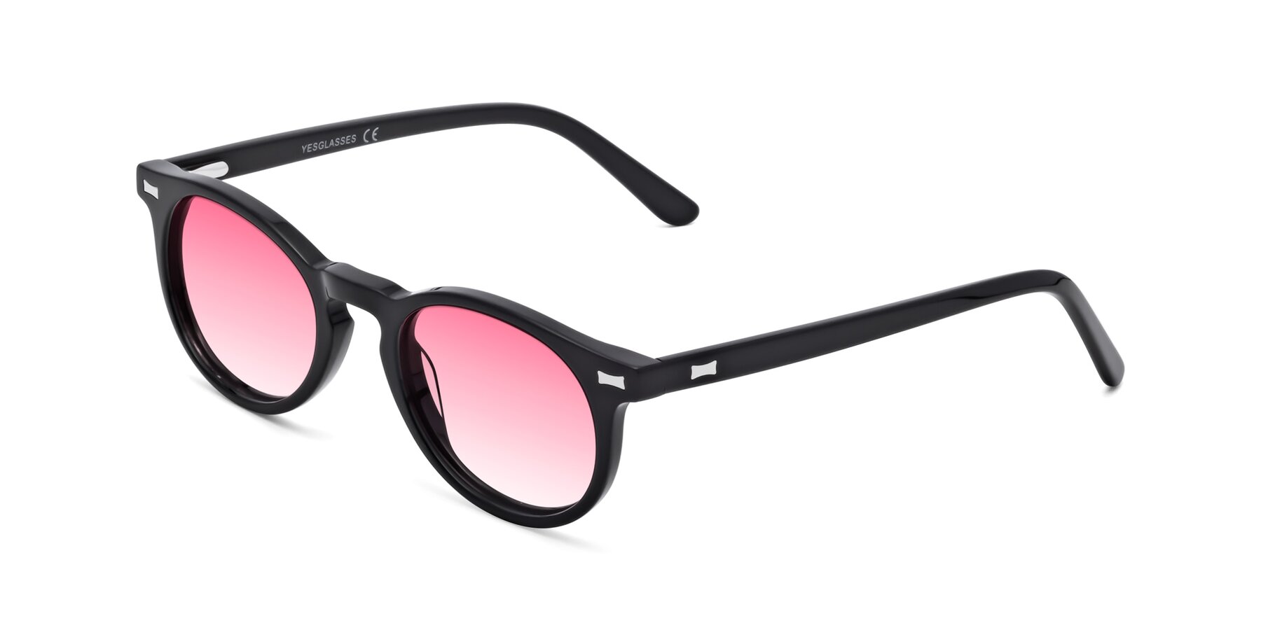 Angle of 17330 in Black with Pink Gradient Lenses