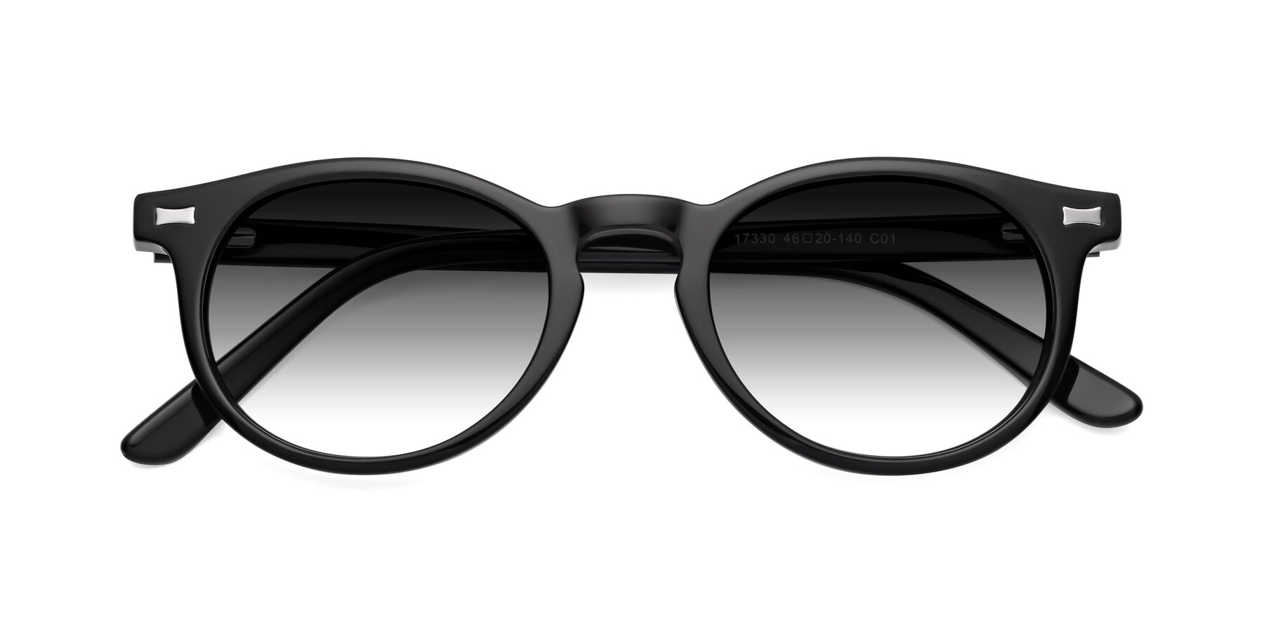 Folded Front of 17330 in Black with Gray Gradient Lenses