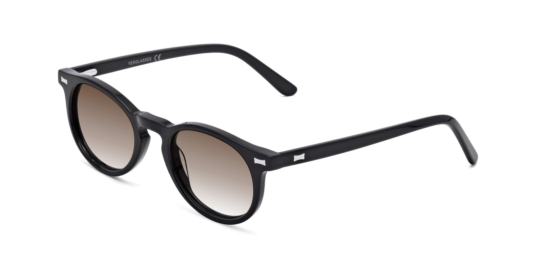 Angle of 17330 in Black with Brown Gradient Lenses