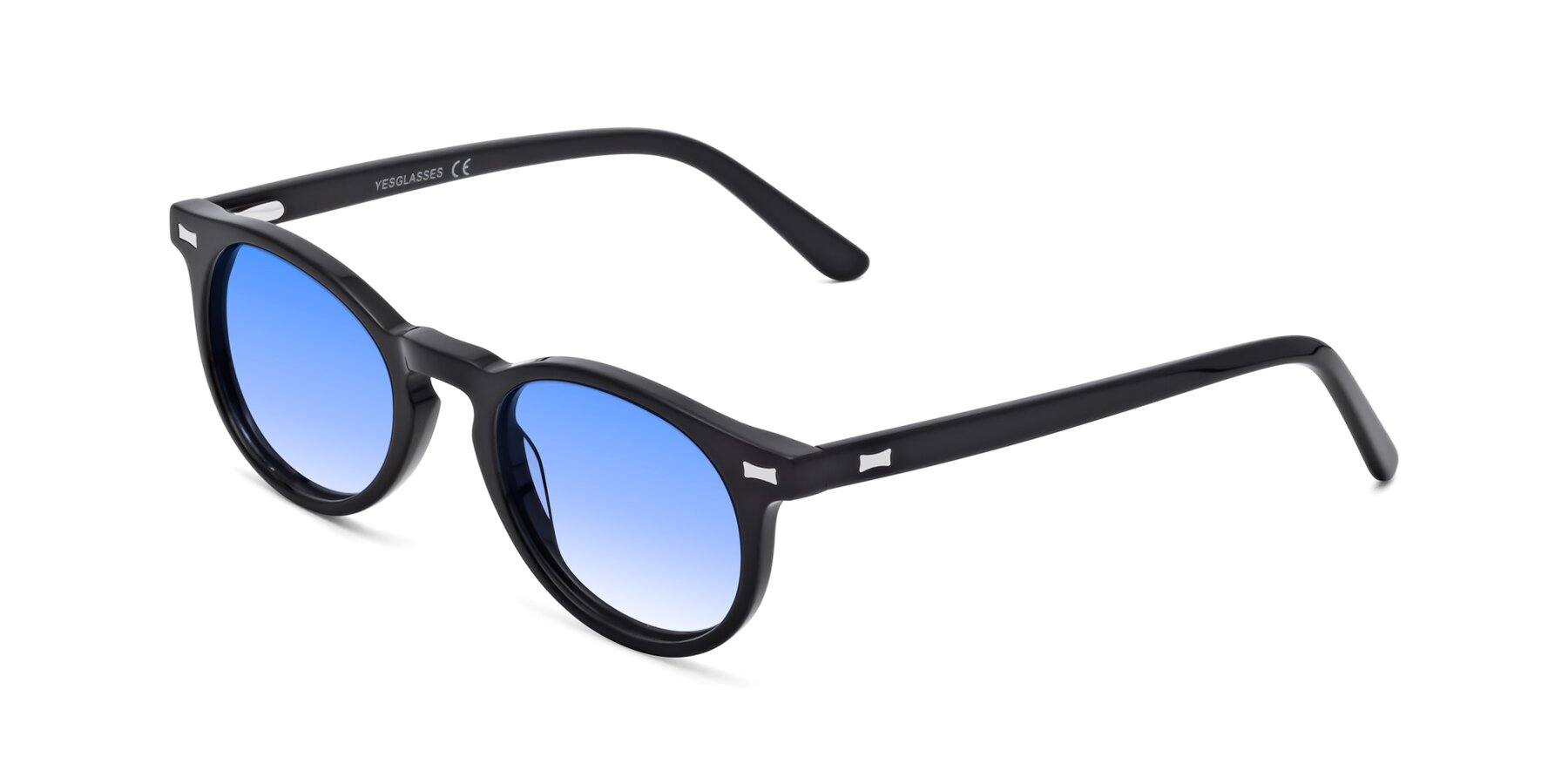 Angle of 17330 in Black with Blue Gradient Lenses
