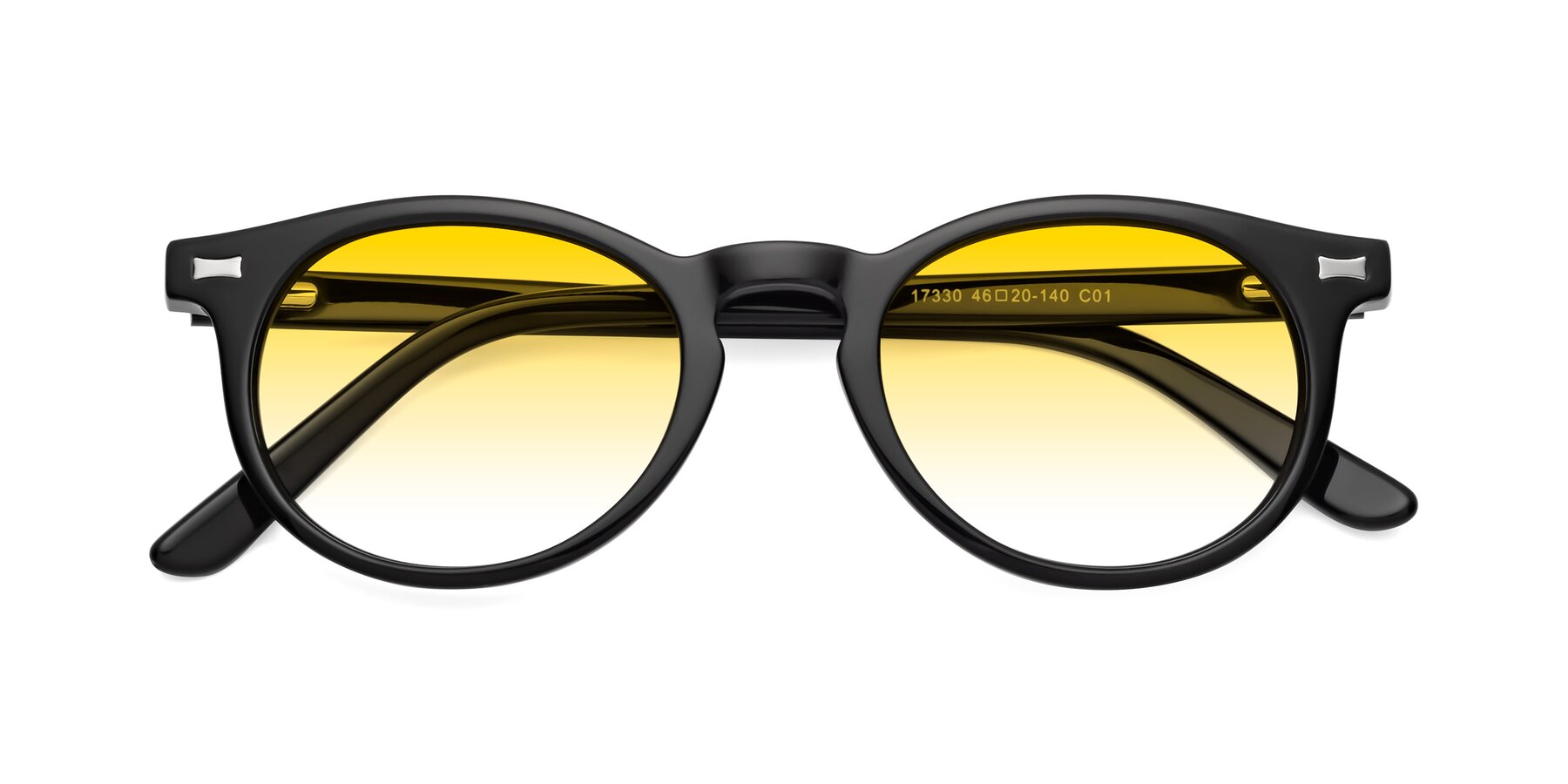 Folded Front of 17330 in Black with Yellow Gradient Lenses