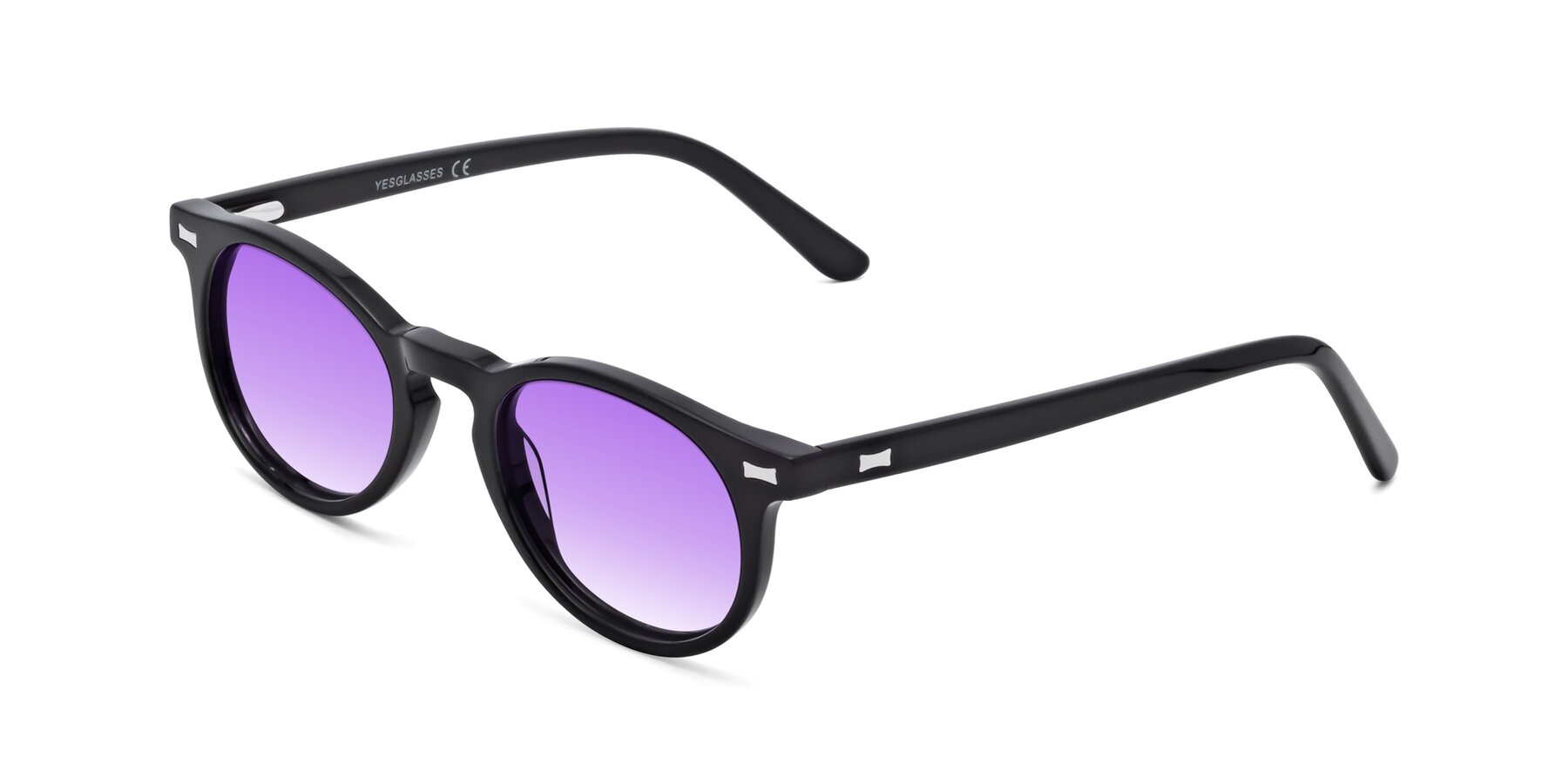 Angle of 17330 in Black with Purple Gradient Lenses