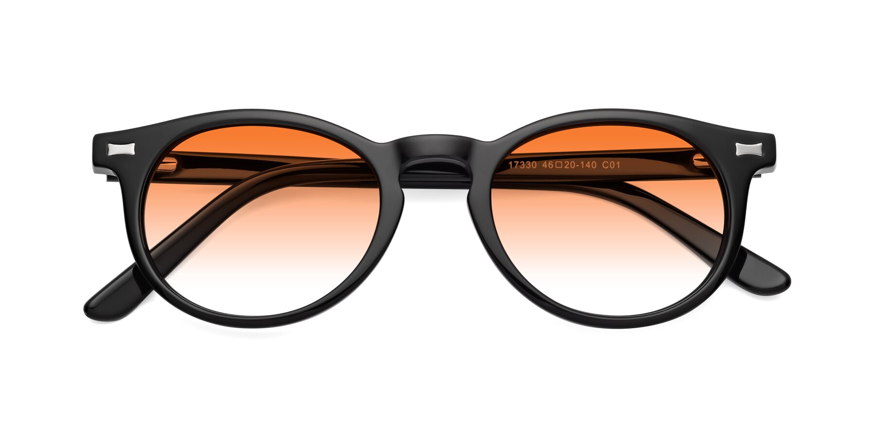 Folded Front of 17330 in Black with Orange Gradient Lenses