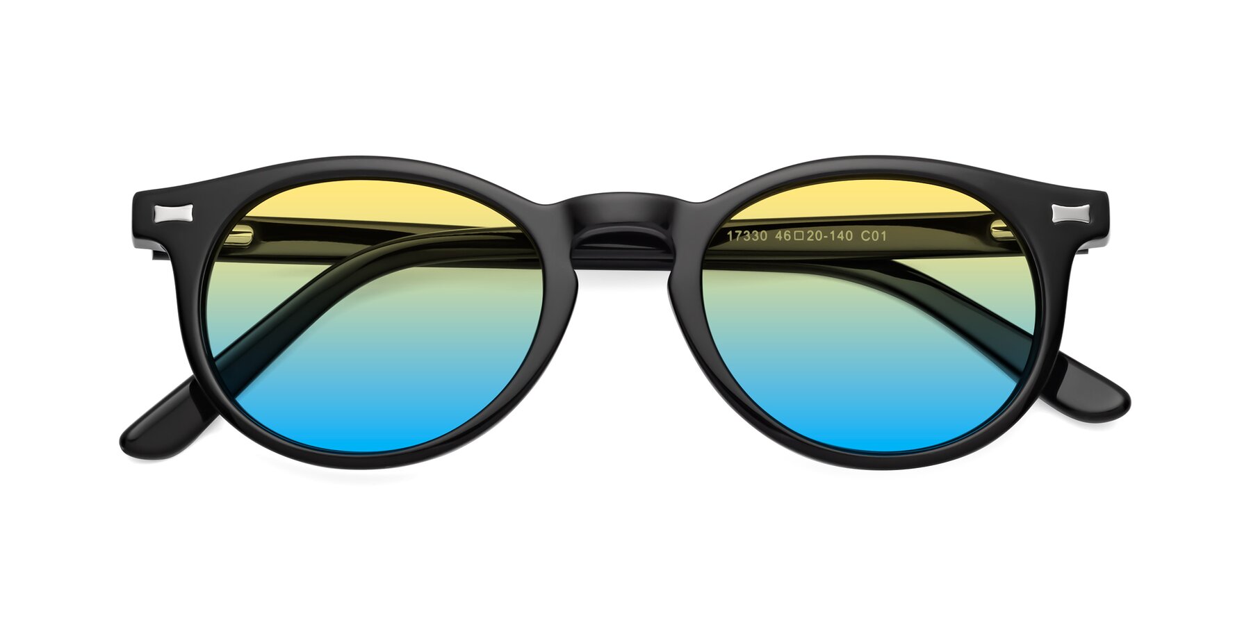 Folded Front of 17330 in Black with Yellow / Blue Gradient Lenses