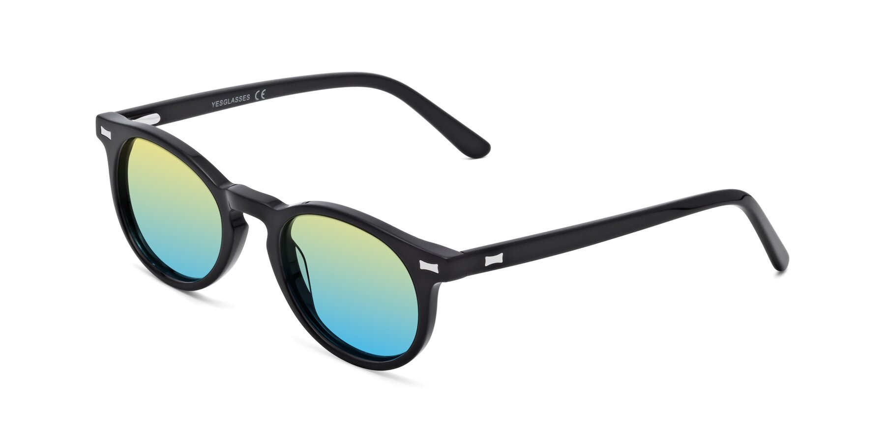 Angle of 17330 in Black with Yellow / Blue Gradient Lenses