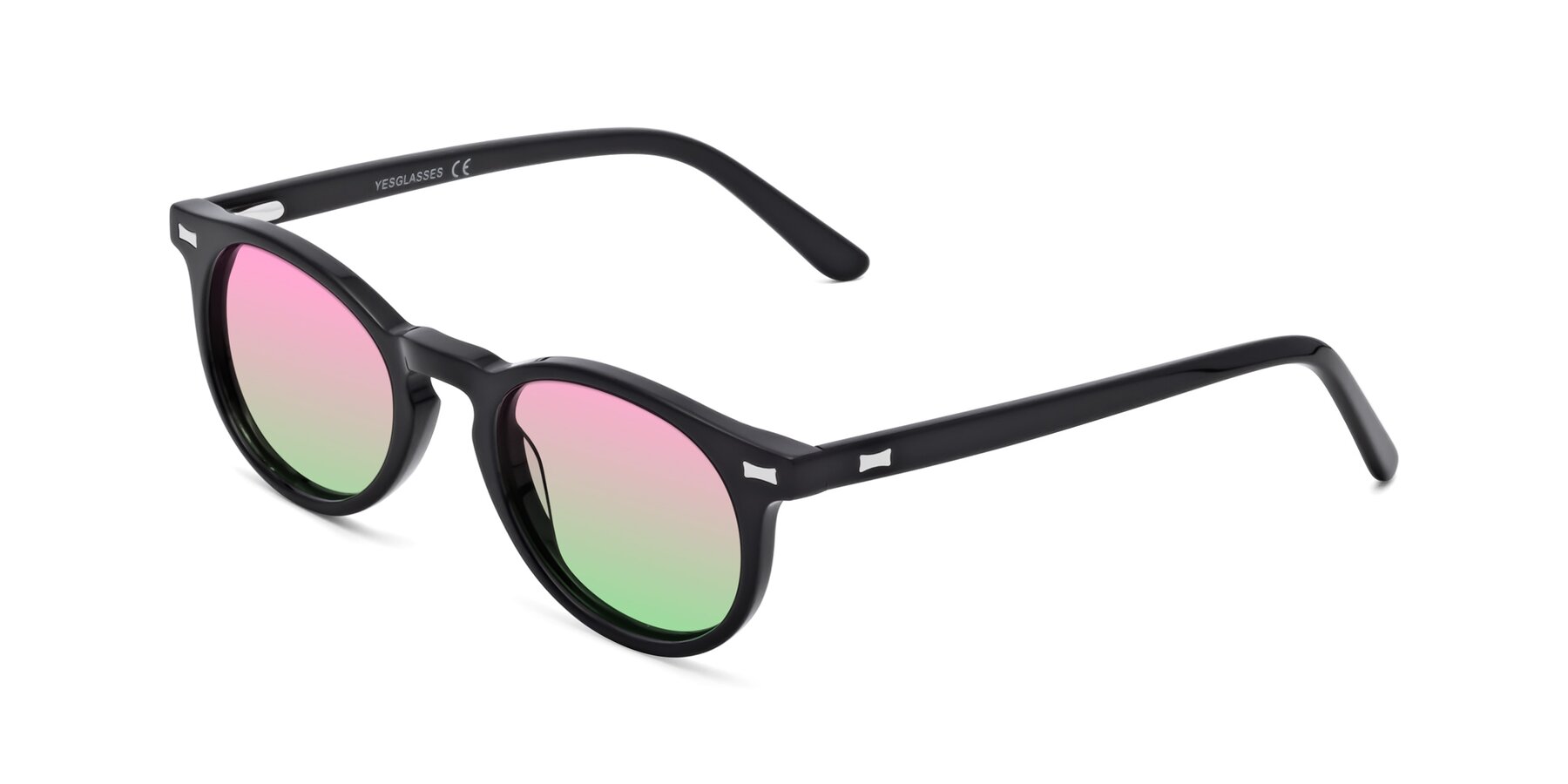 Angle of 17330 in Black with Pink / Green Gradient Lenses