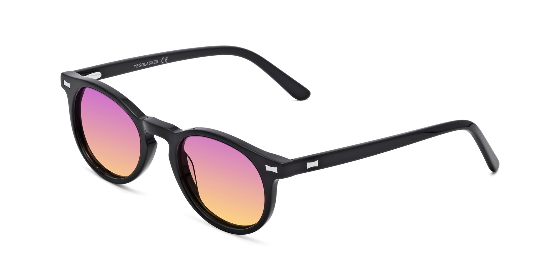 Angle of 17330 in Black with Purple / Yellow Gradient Lenses