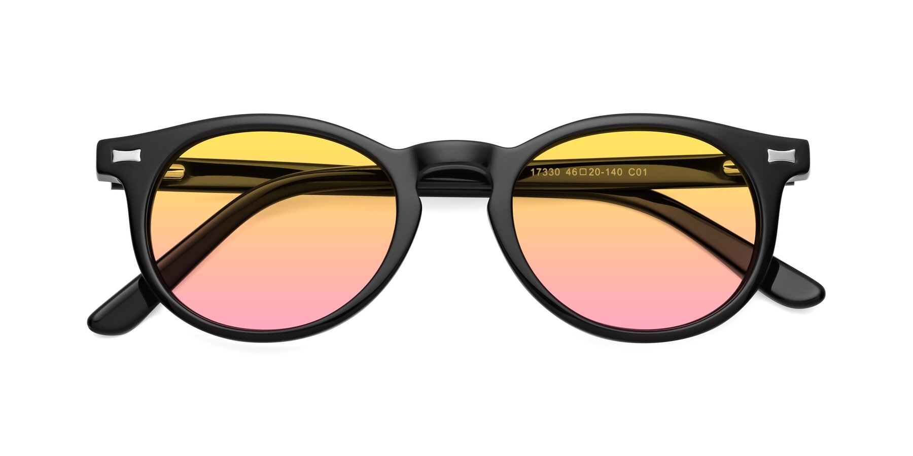 Folded Front of 17330 in Black with Yellow / Pink Gradient Lenses