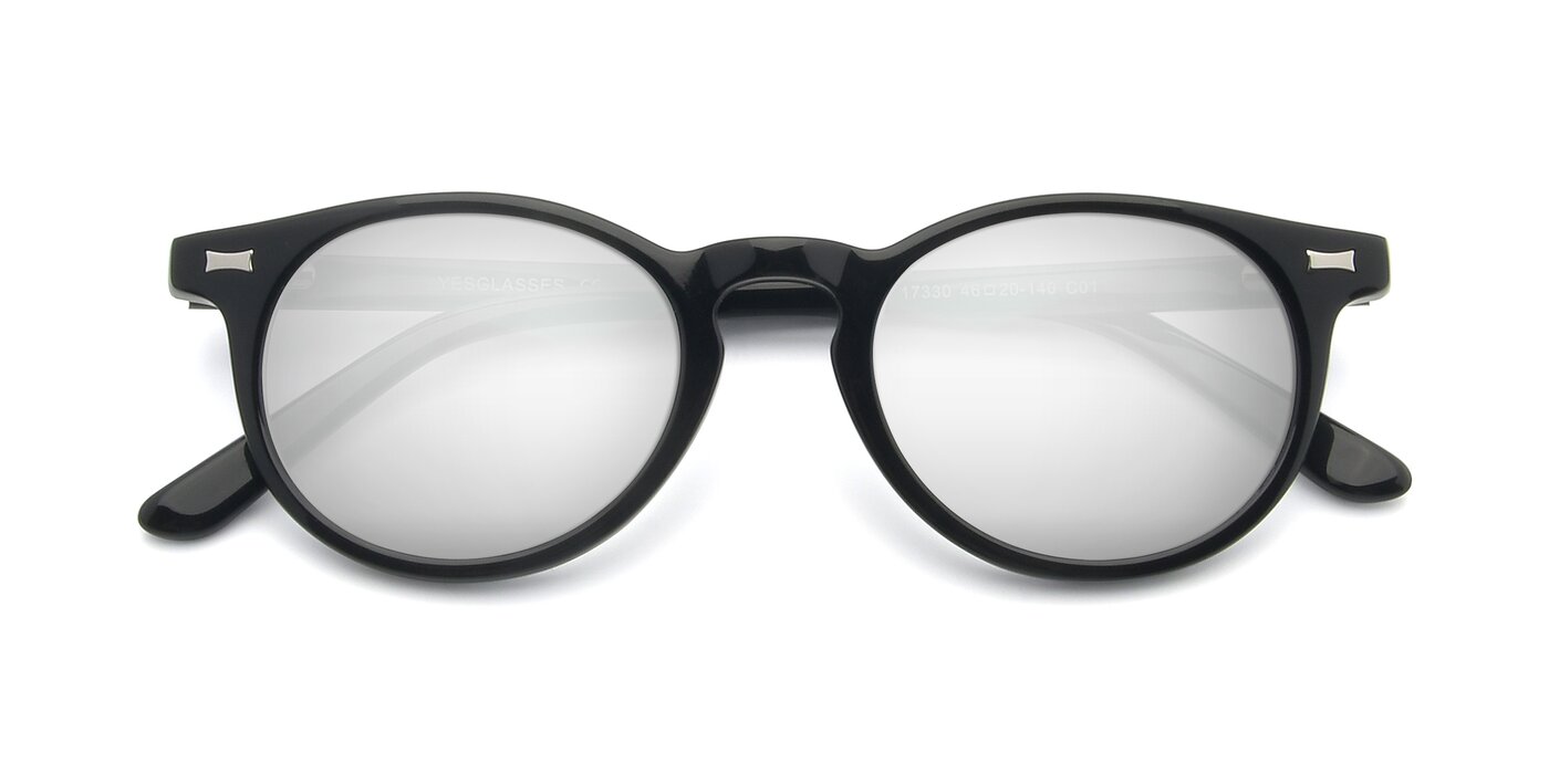 17330 - Black Flash Mirrored Sunglasses