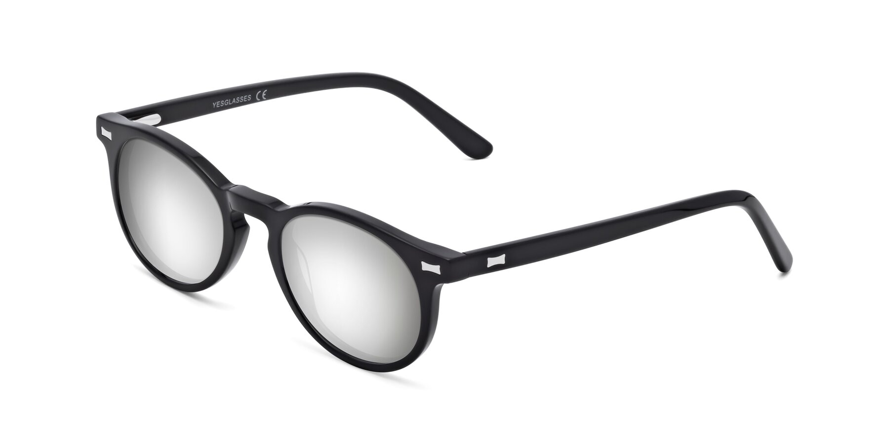 Angle of 17330 in Black with Silver Mirrored Lenses